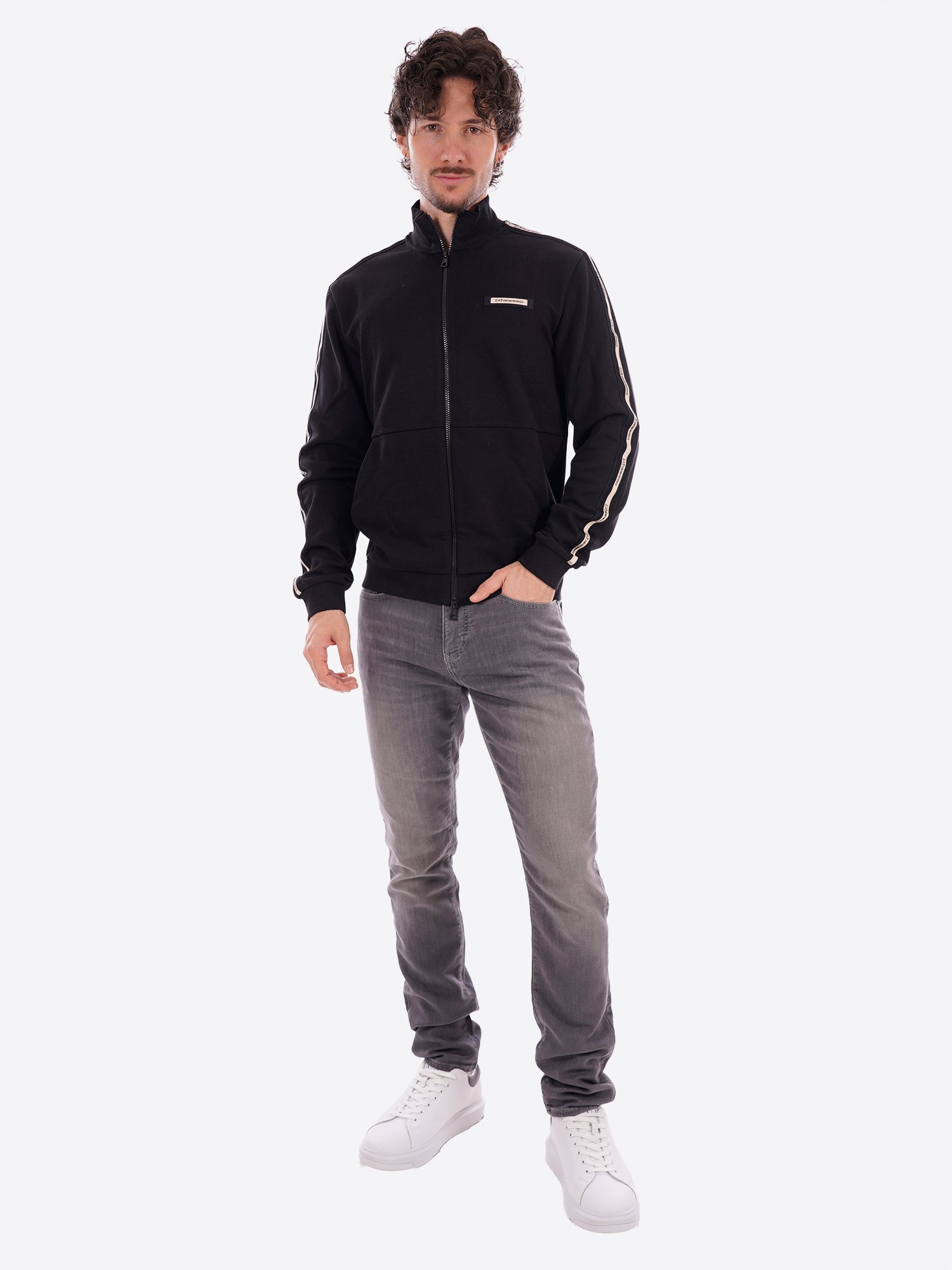 Felpa Full Zip EA7 da Uomo - nero 7M001479UC001 NERO