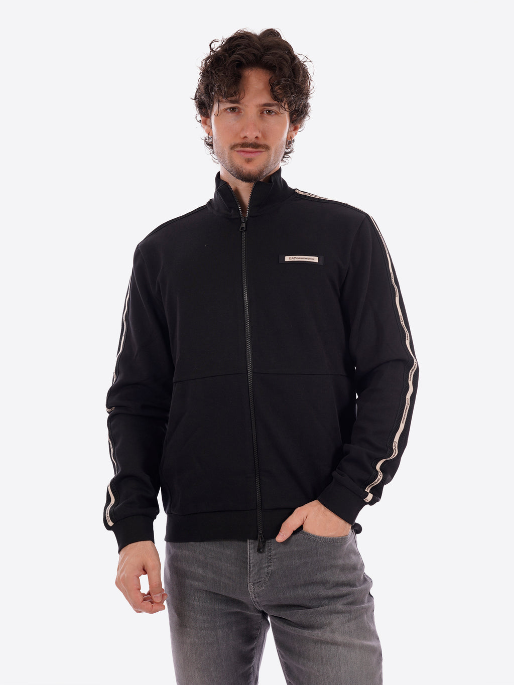 Felpa Full Zip EA7 da Uomo - nero 7M001479UC001 NERO