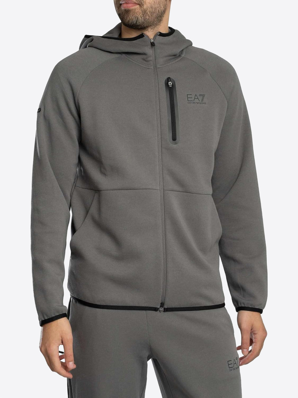 Felpa full zip cappuccio EA7 da Uomo - grigio 7M001598AF20845U8086 GRIGIO