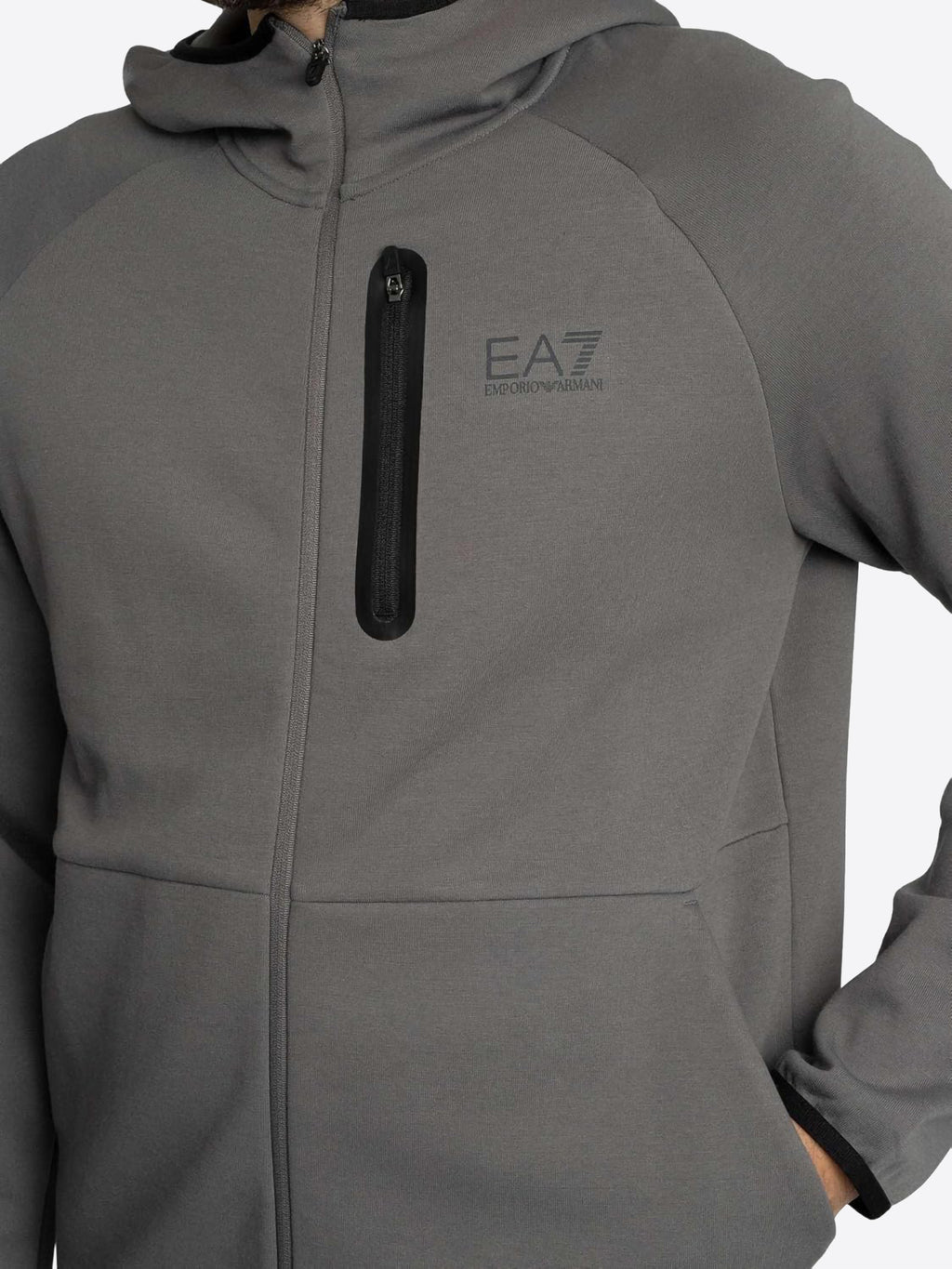 Felpa full zip cappuccio EA7 da Uomo - grigio 7M001598AF20845U8086 GRIGIO