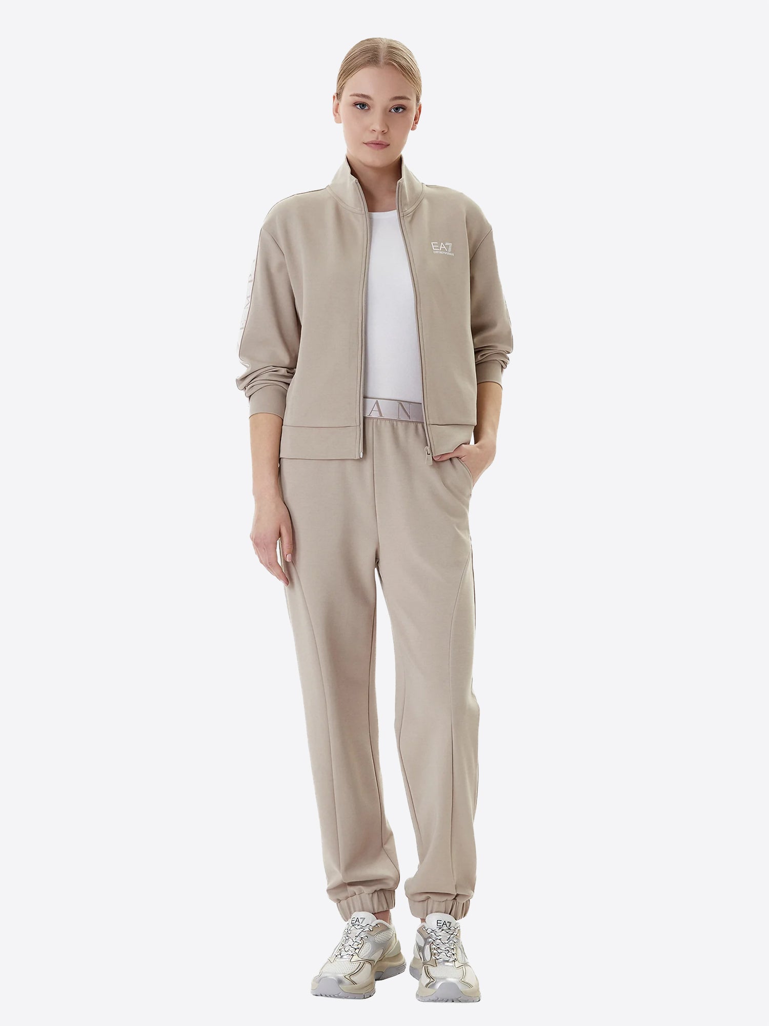 Felpa Full Zip EA7 da Donna - beige 7W001152U6225 BEIGE