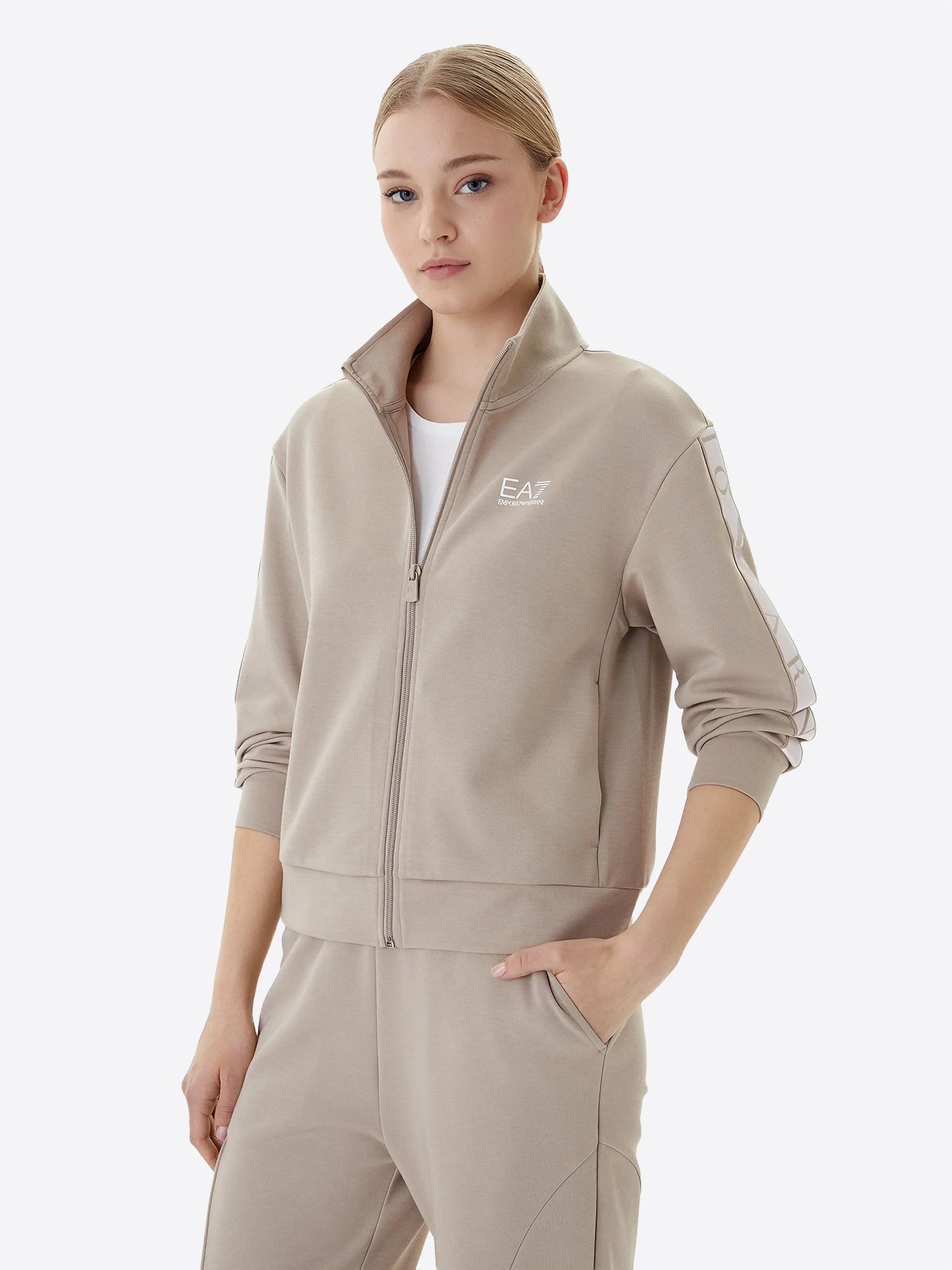 Felpa Full Zip EA7 da Donna - beige 7W001152U6225 BEIGE