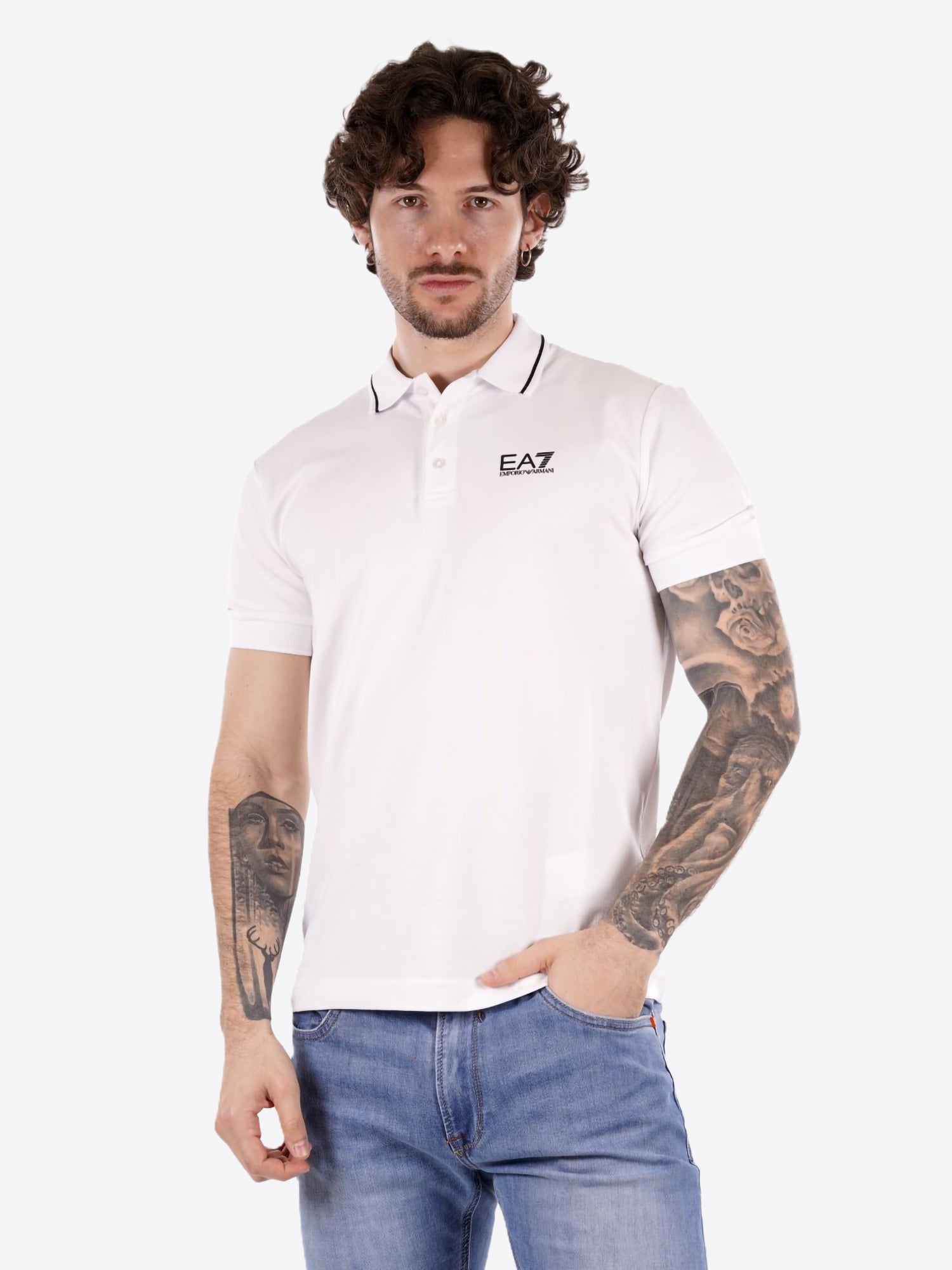 Polo maniche corte EA7 da Uomo - bianco 8NPF161100 BIANCO
