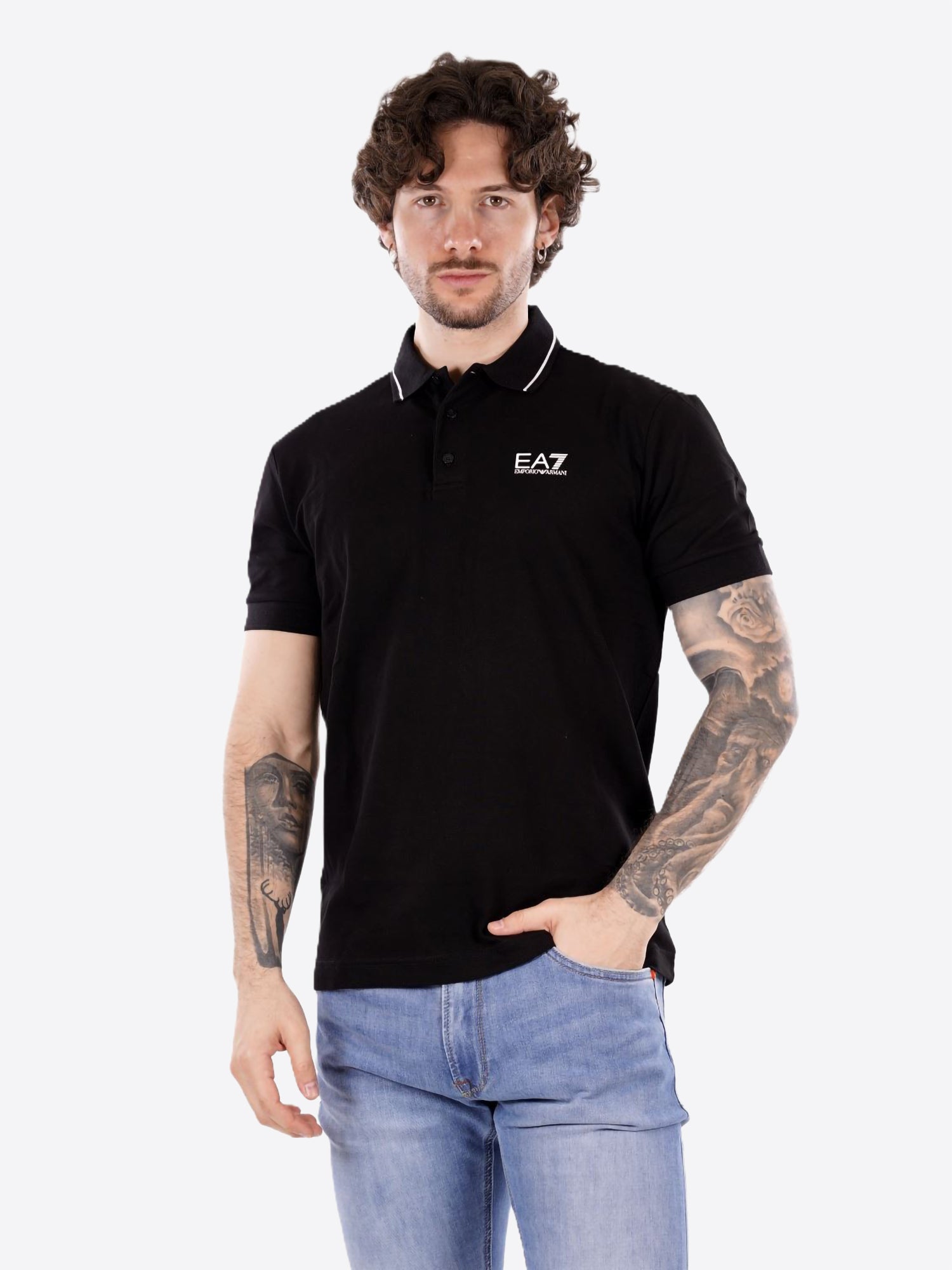 Polo maniche corte EA7 da Uomo - nero 8NPF161200 NERO