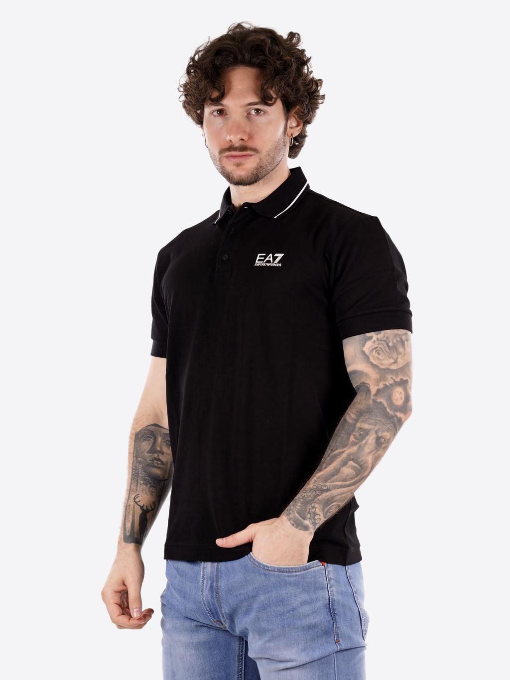 Polo maniche corte EA7 da Uomo - nero 8NPF161200 NERO