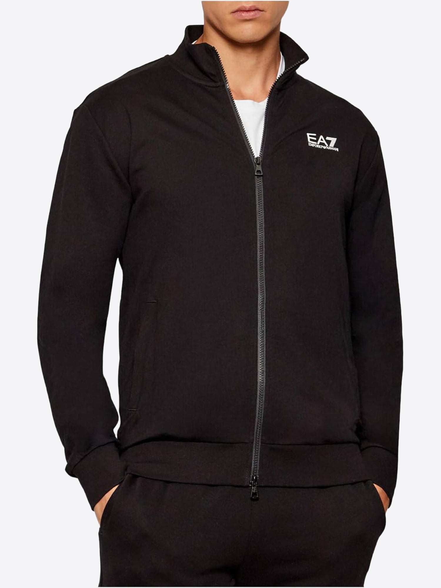 Felpa Full Zip EA7 da Uomo - nero 8NPM31PJVRZ1200 NERO