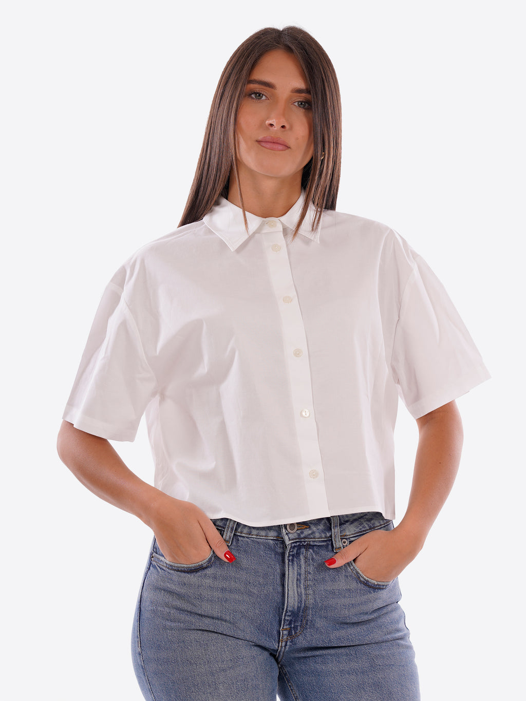 Camicia maniche corte GAELLE da Donna - bianco GA9858BIANCO
