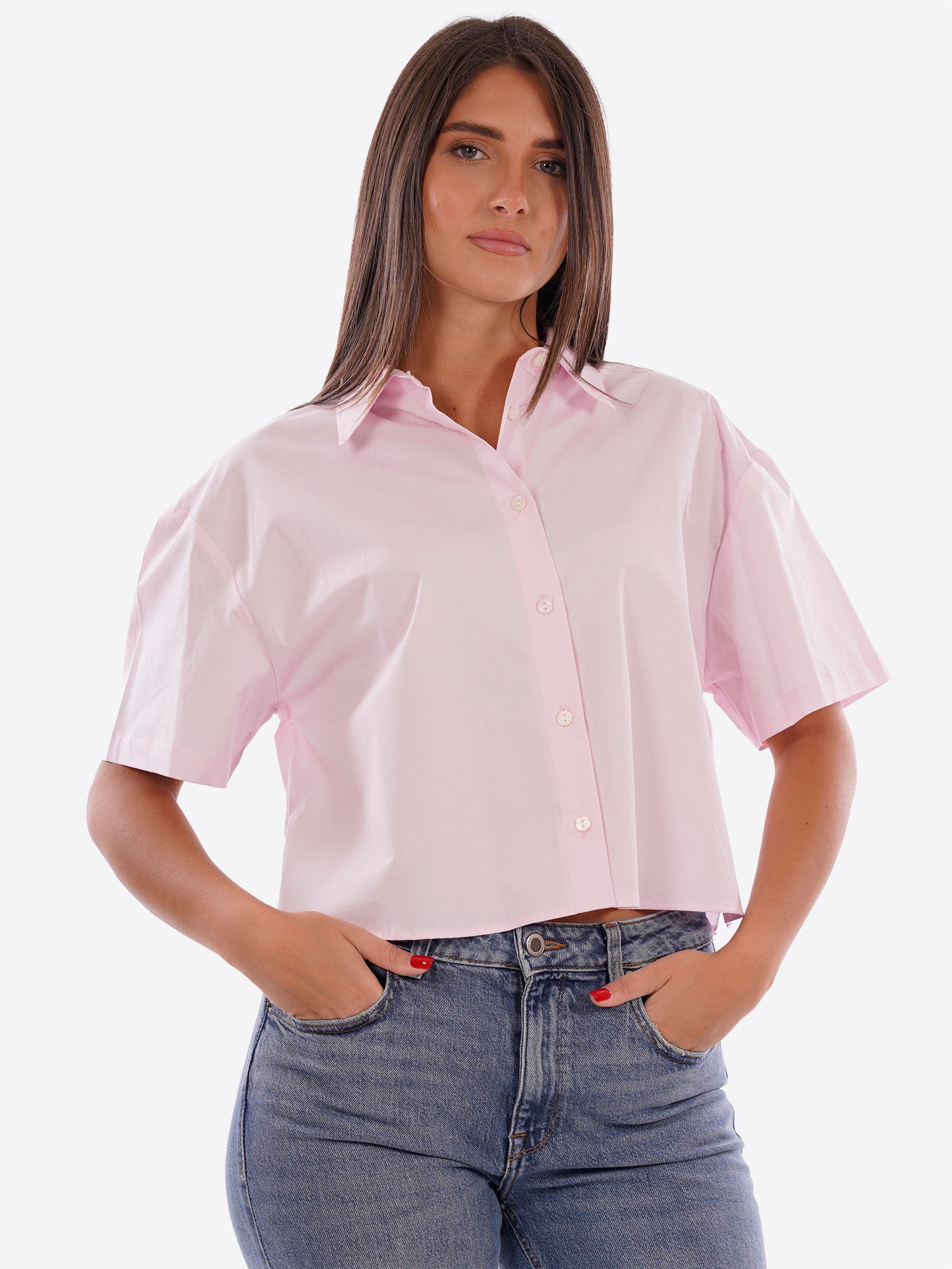 Camicia maniche corte GAELLE da Donna - rosa GA9858ROSA