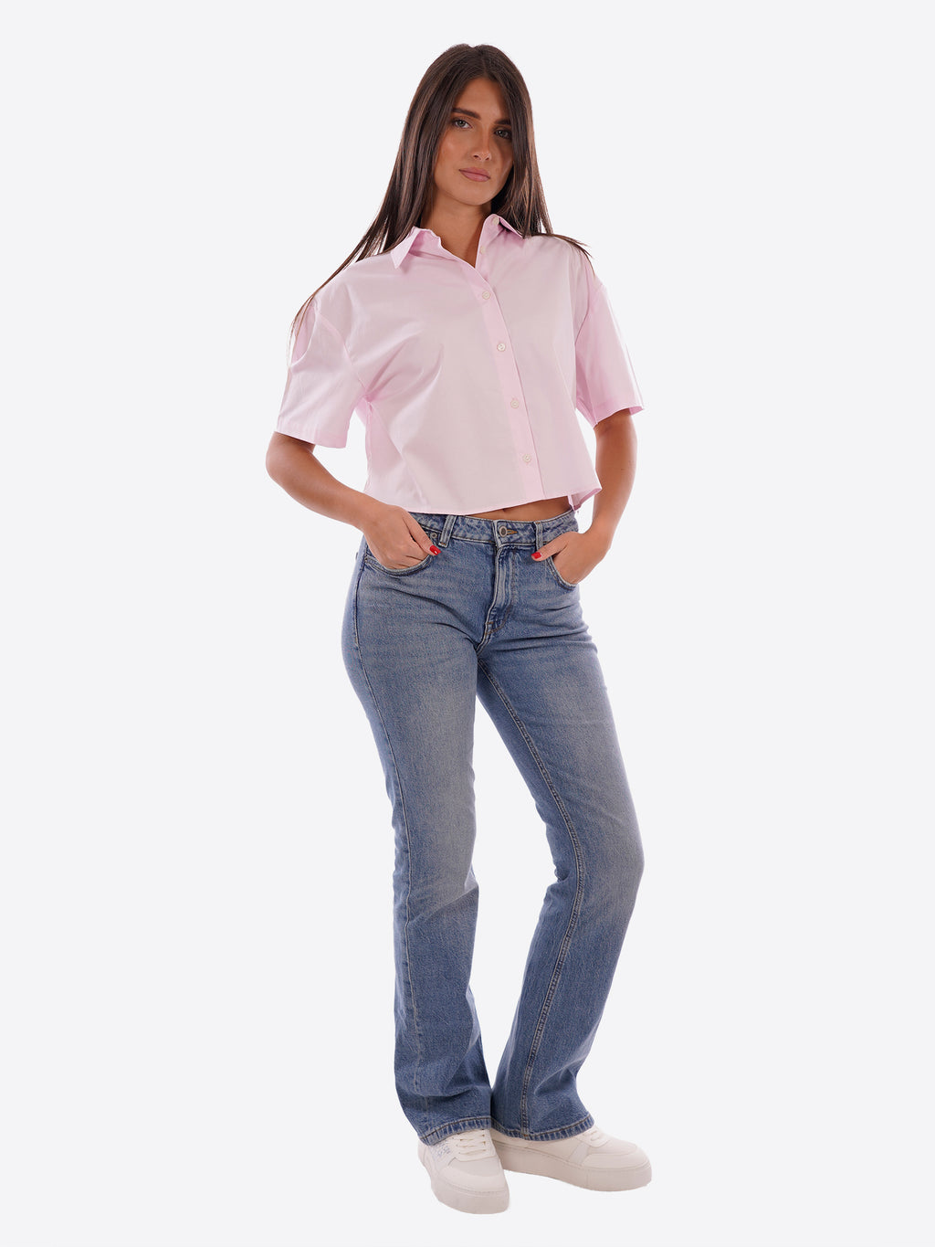 Camicia maniche corte GAELLE da Donna - rosa GA9858ROSA