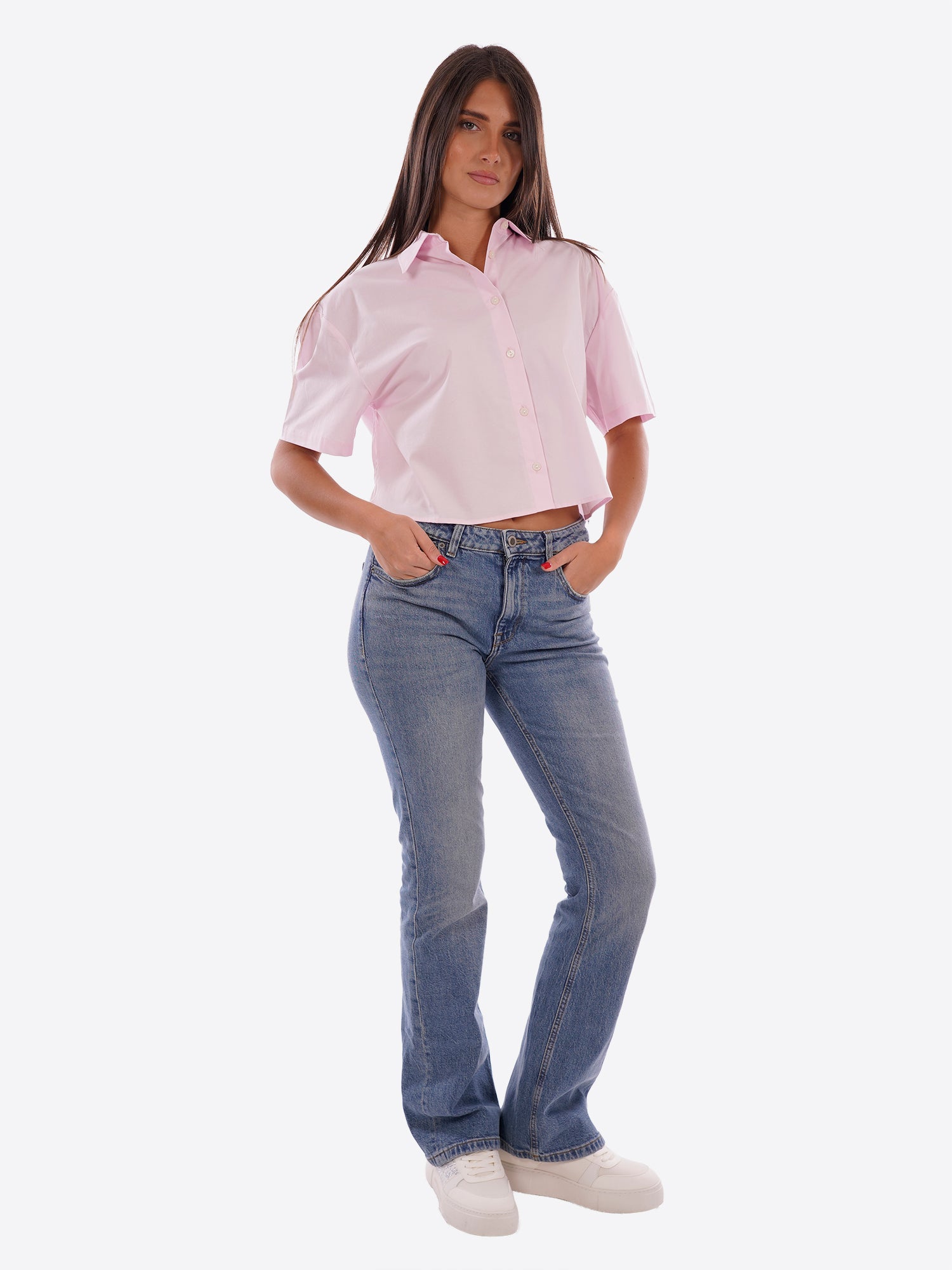 Camicia maniche corte GAELLE da Donna - rosa GA9858ROSA