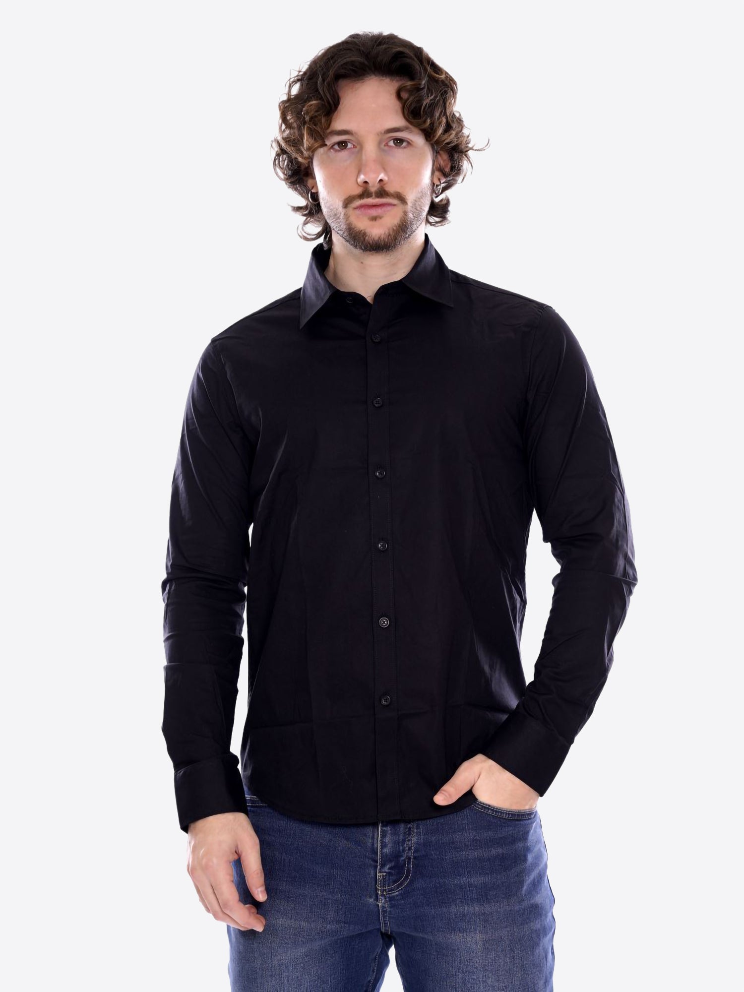 Camicia GIANNI LUPO da Uomo - nero GL070DA-S26BLK