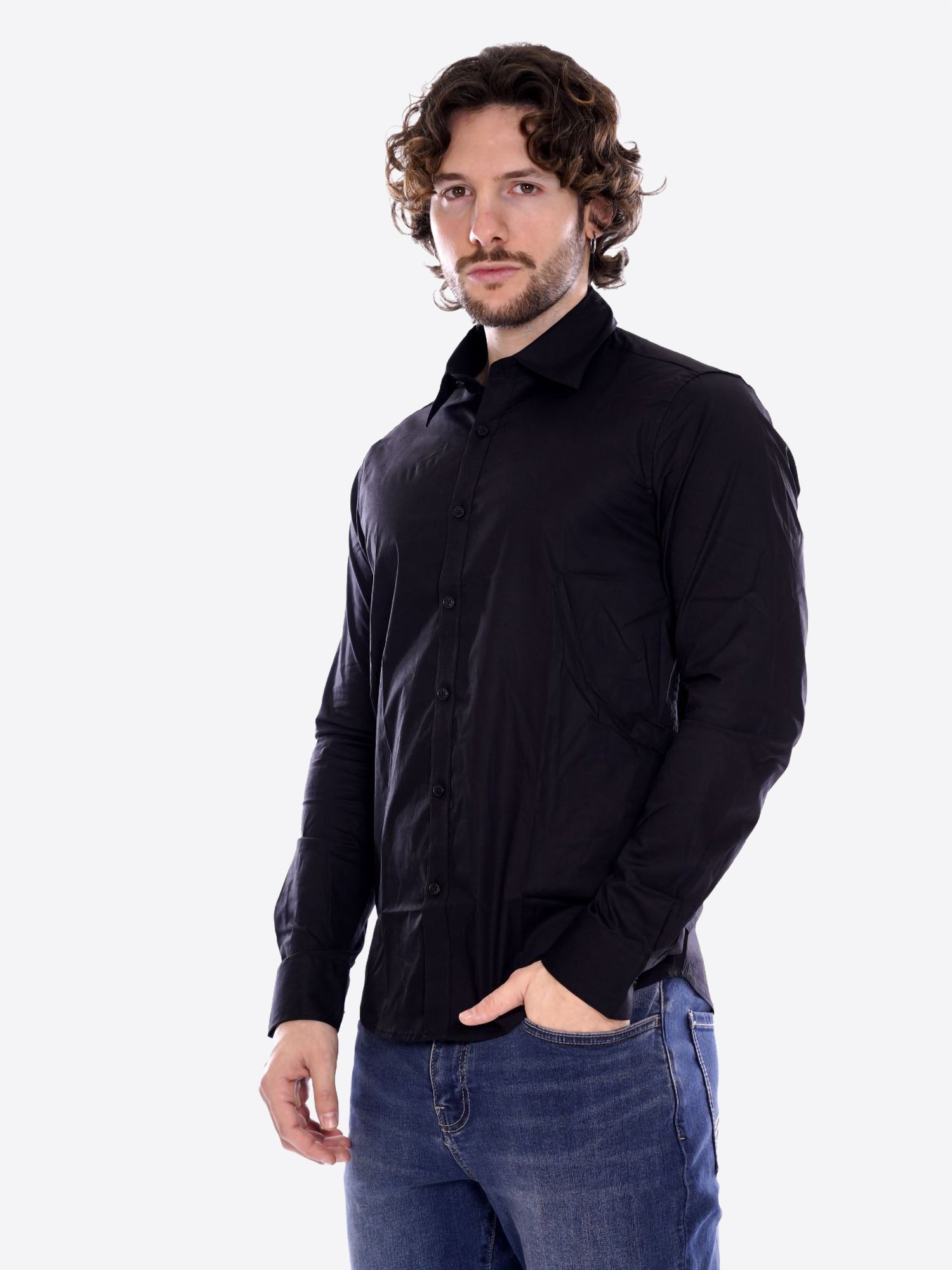 Camicia GIANNI LUPO da Uomo - nero GL070DA-S26BLK