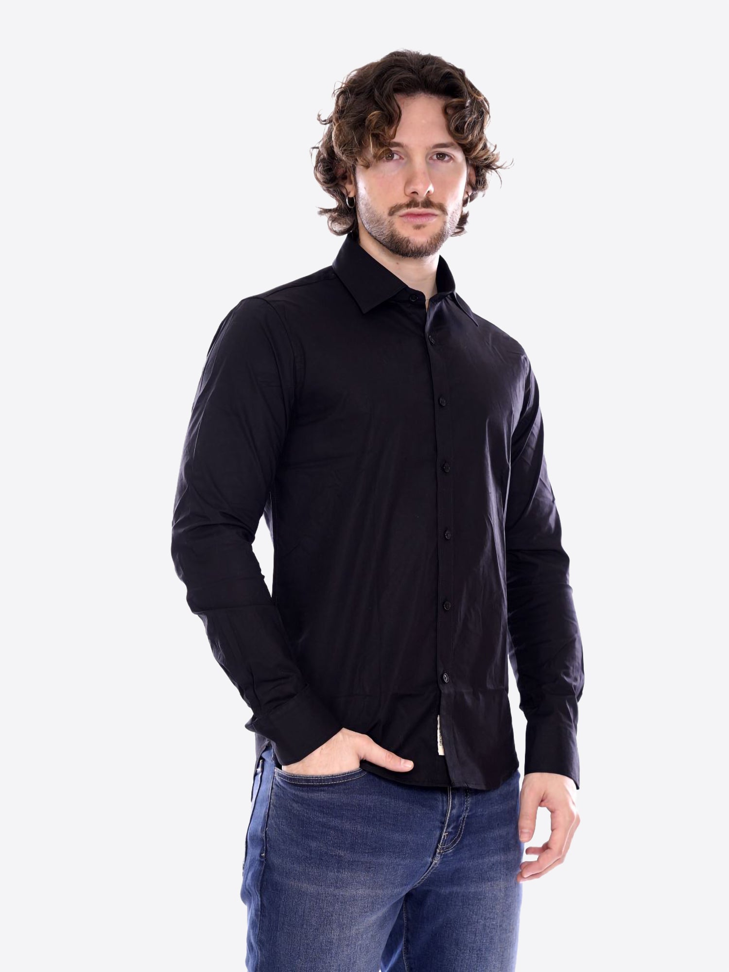 Camicia GIANNI LUPO da Uomo - nero GL070DA-S26BLK