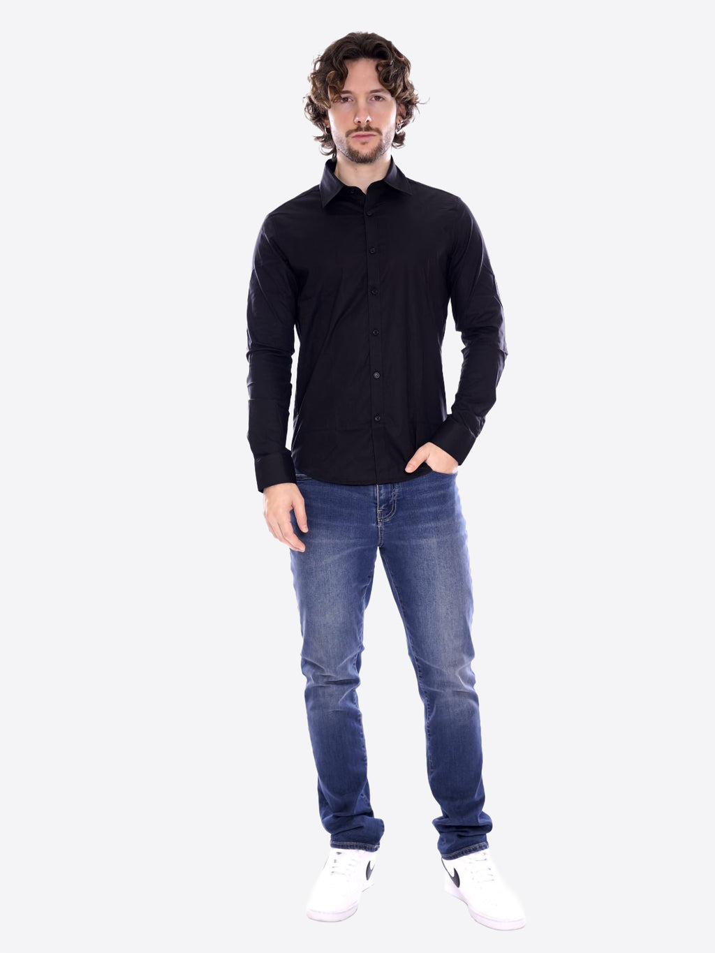 Camicia GIANNI LUPO da Uomo - nero GL070DA-S26BLK