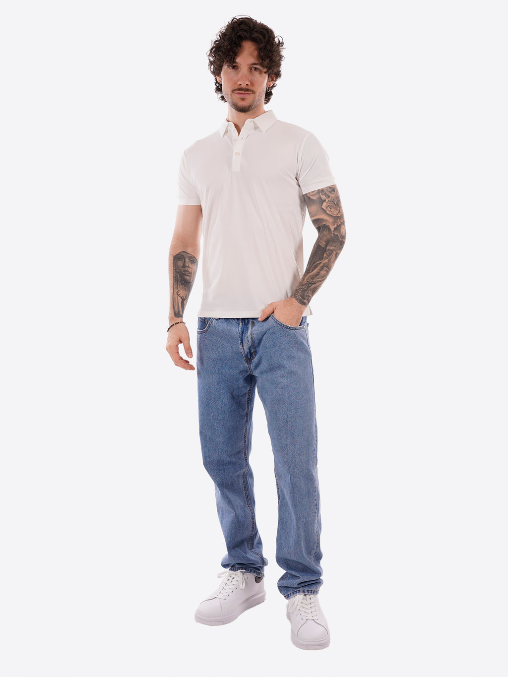 Polo GIANNI LUPO da Uomo - bianco GL1003TB-S26WHT