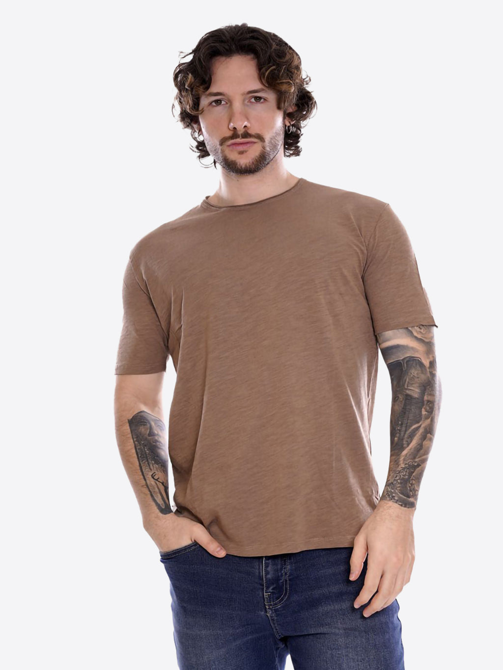 T-shirt GIANNI LUPO da Uomo - beige GL1053F-S26CAMEL