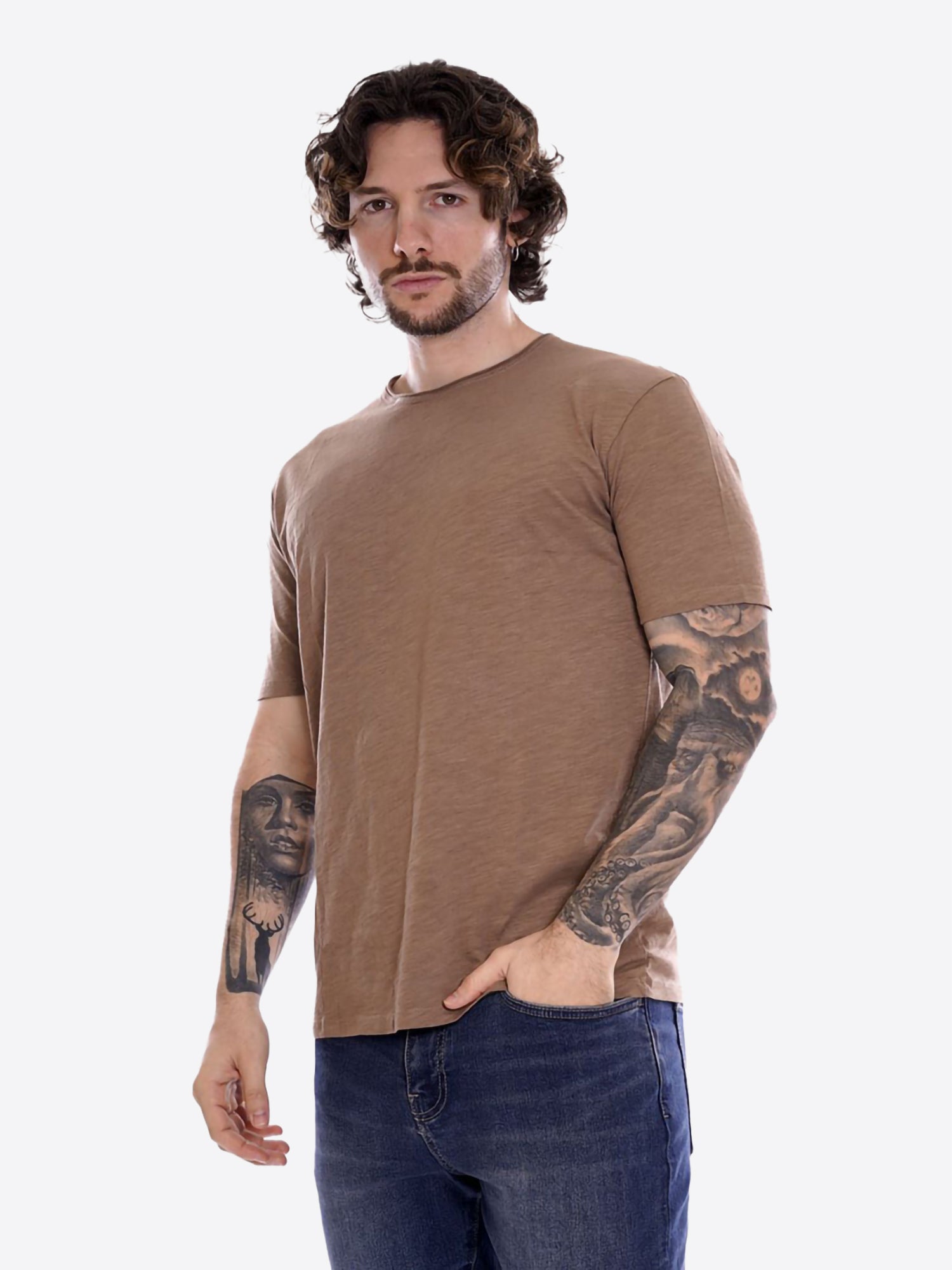 T-shirt GIANNI LUPO da Uomo - beige GL1053F-S26CAMEL