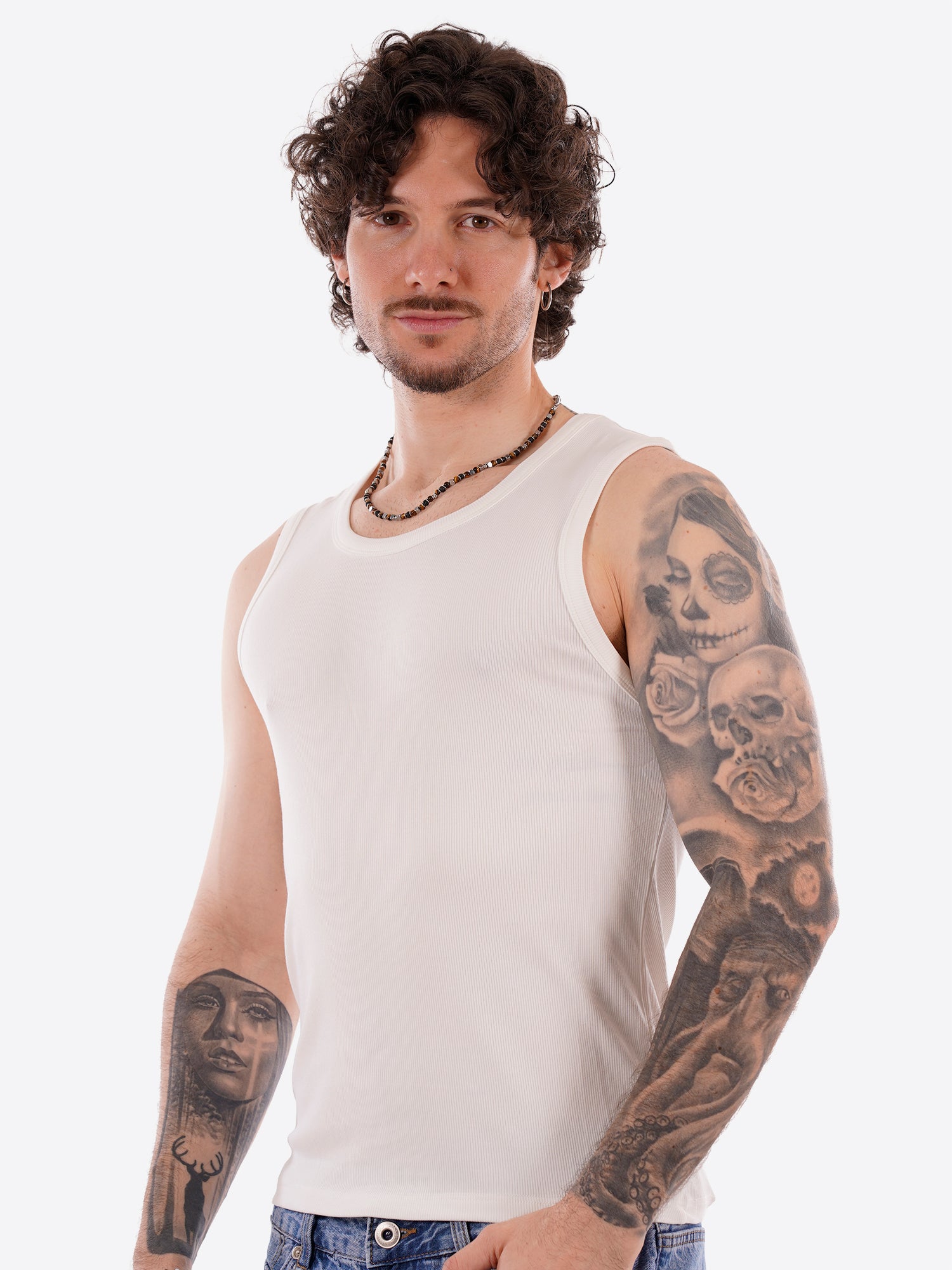 Canotta GIANNI LUPO da Uomo - bianco GL20001Q-S26WHT