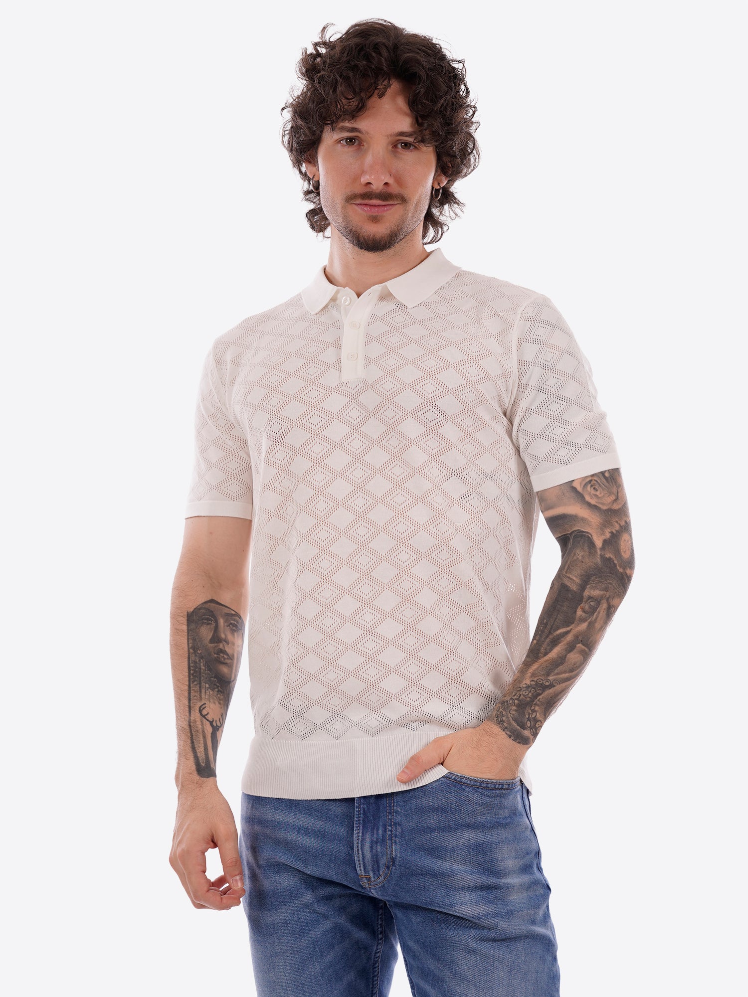 Polo GIANNI LUPO da Uomo - bianco GL35328WHT