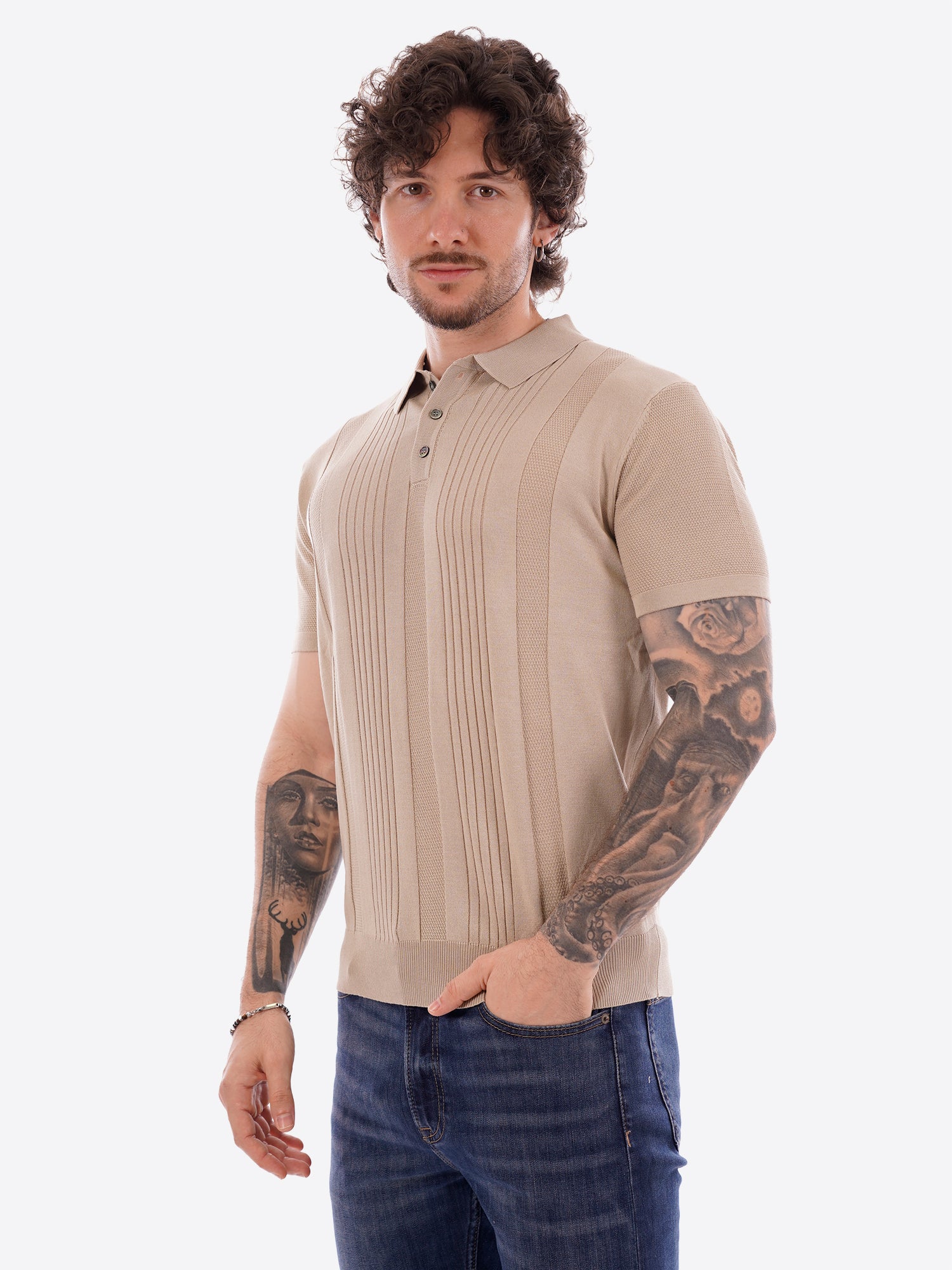 Polo GIANNI LUPO da Uomo - beige GL35337BEIGE