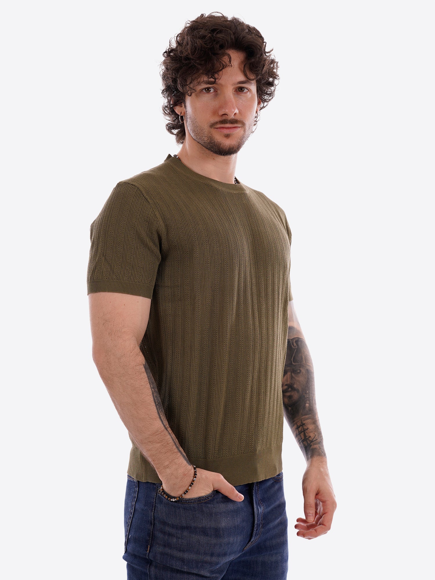 T-shirt GIANNI LUPO da Uomo - verde GL35338MILITARY