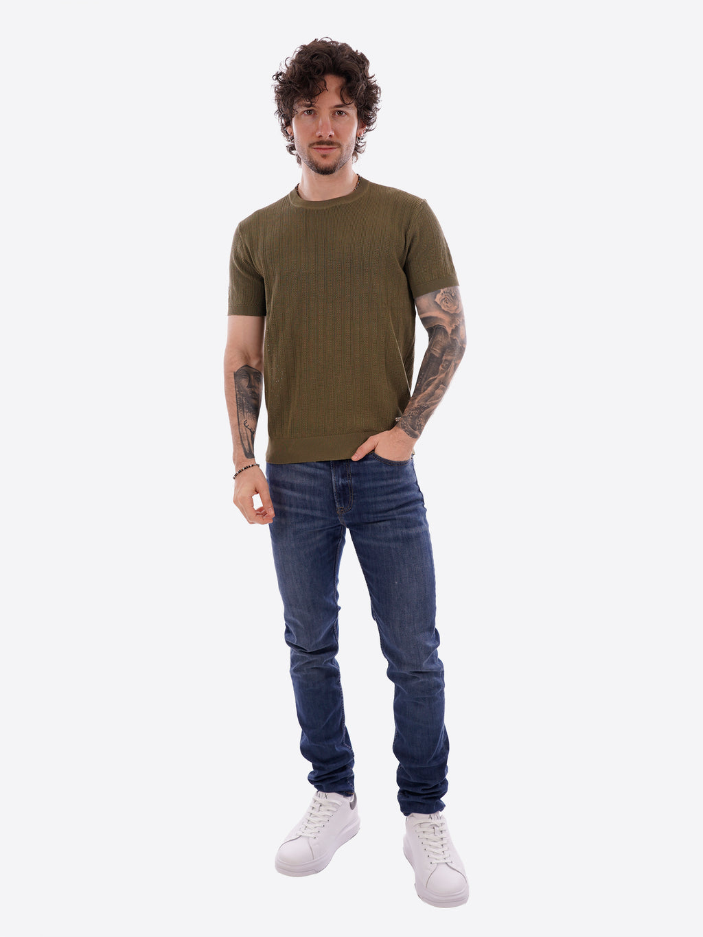 T-shirt GIANNI LUPO da Uomo - verde GL35338MILITARY