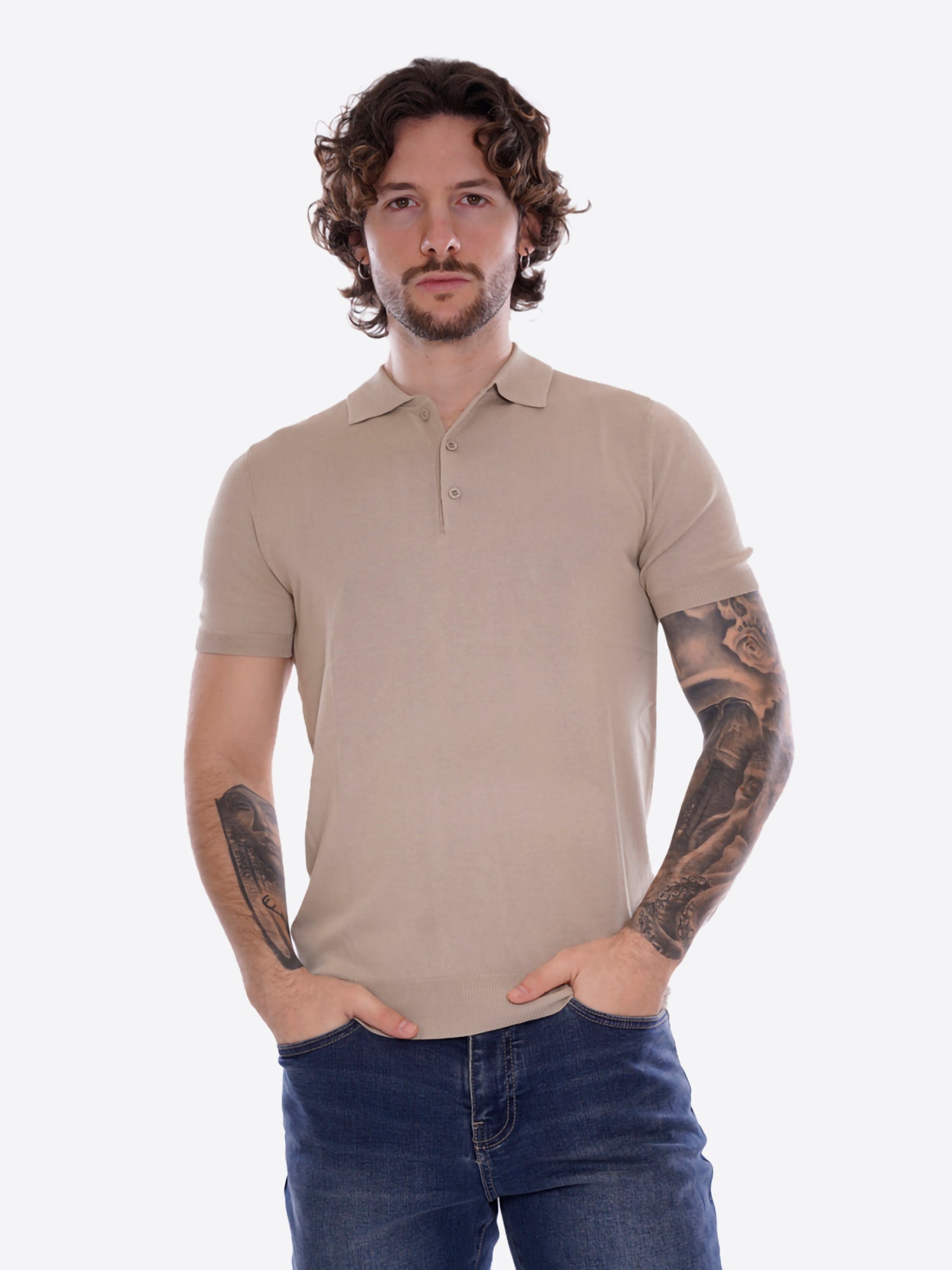 Polo GIANNI LUPO da Uomo - beige GL511S-S26BEIGE