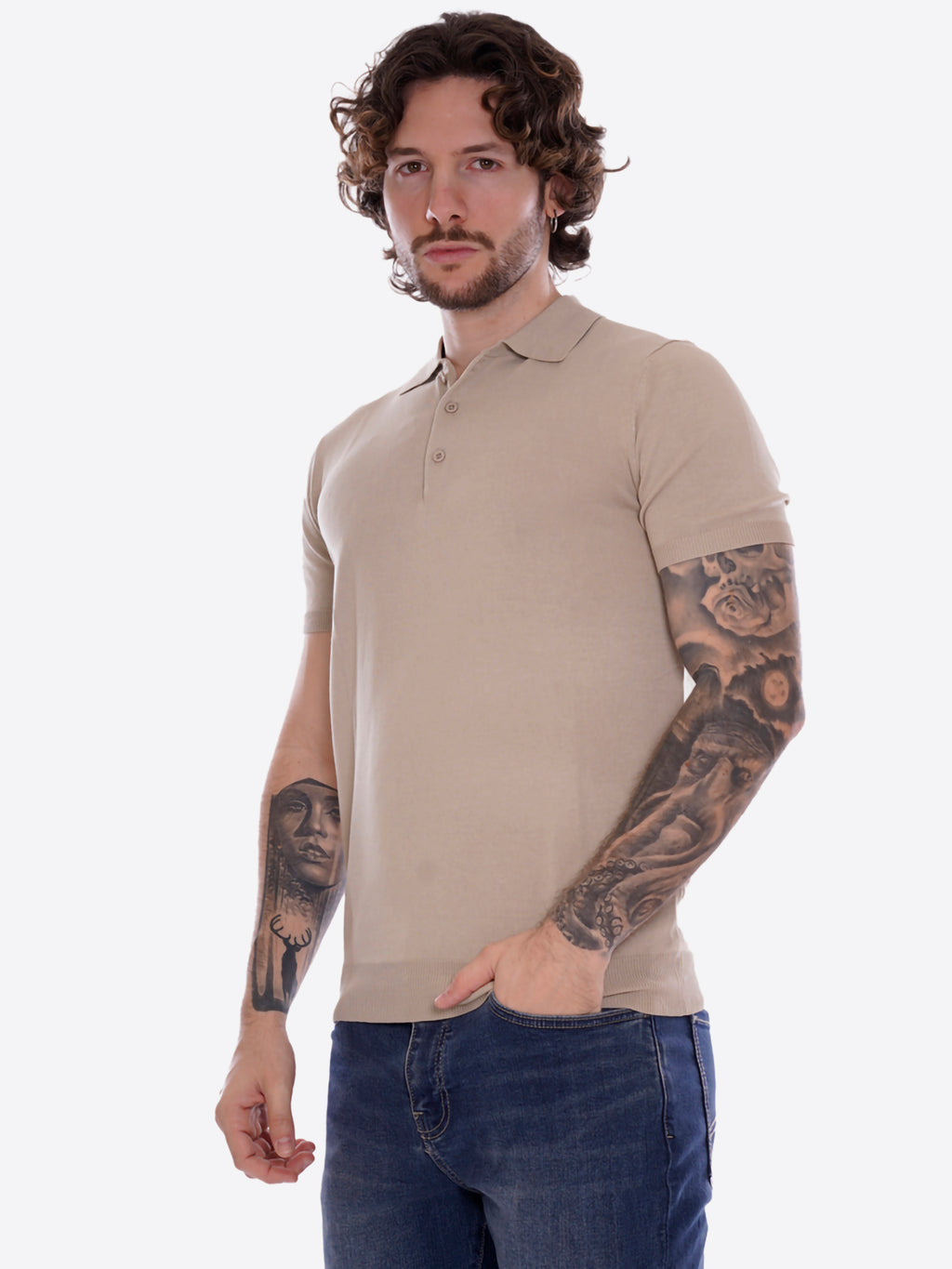 Polo GIANNI LUPO da Uomo - beige GL511S-S26BEIGE