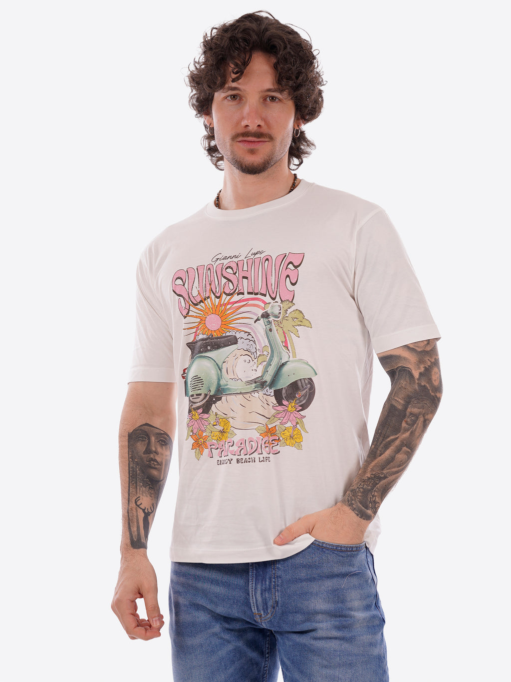 Maglia GIANNI LUPO da Uomo - bianco GL662WWHT