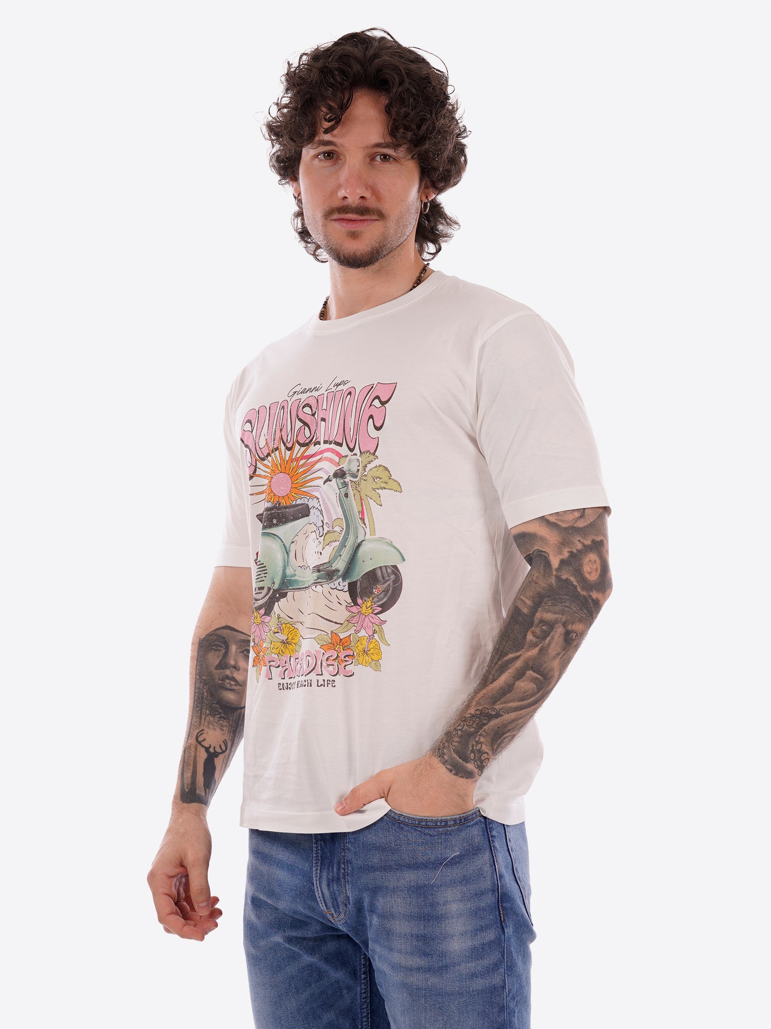 Maglia GIANNI LUPO da Uomo - bianco GL662WWHT
