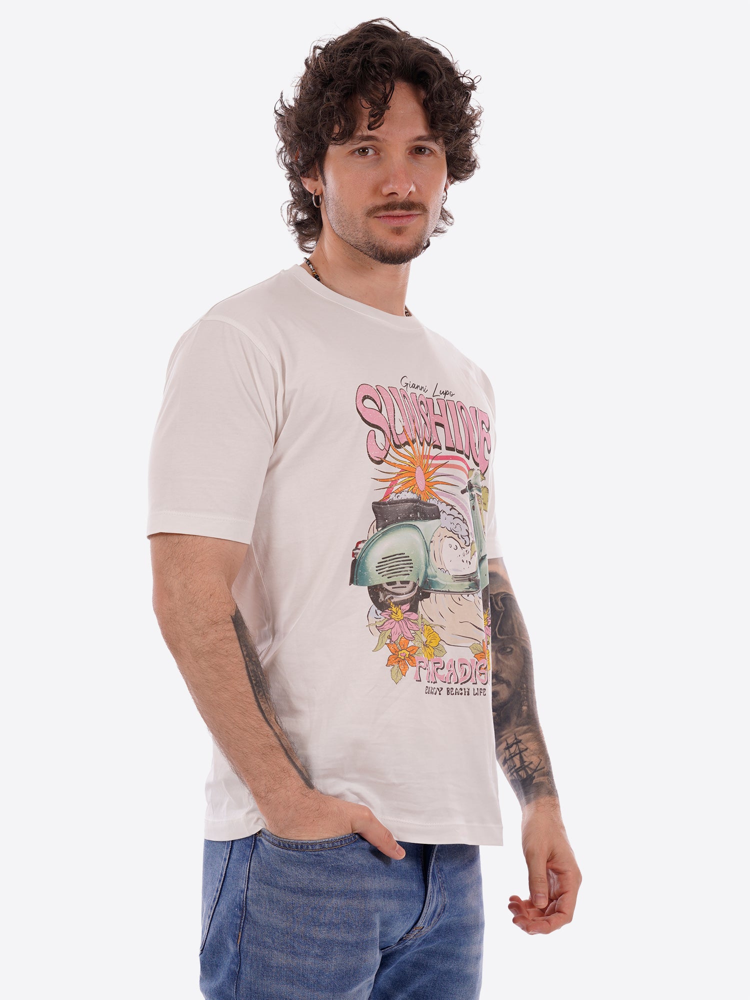 Maglia GIANNI LUPO da Uomo - bianco GL662WWHT
