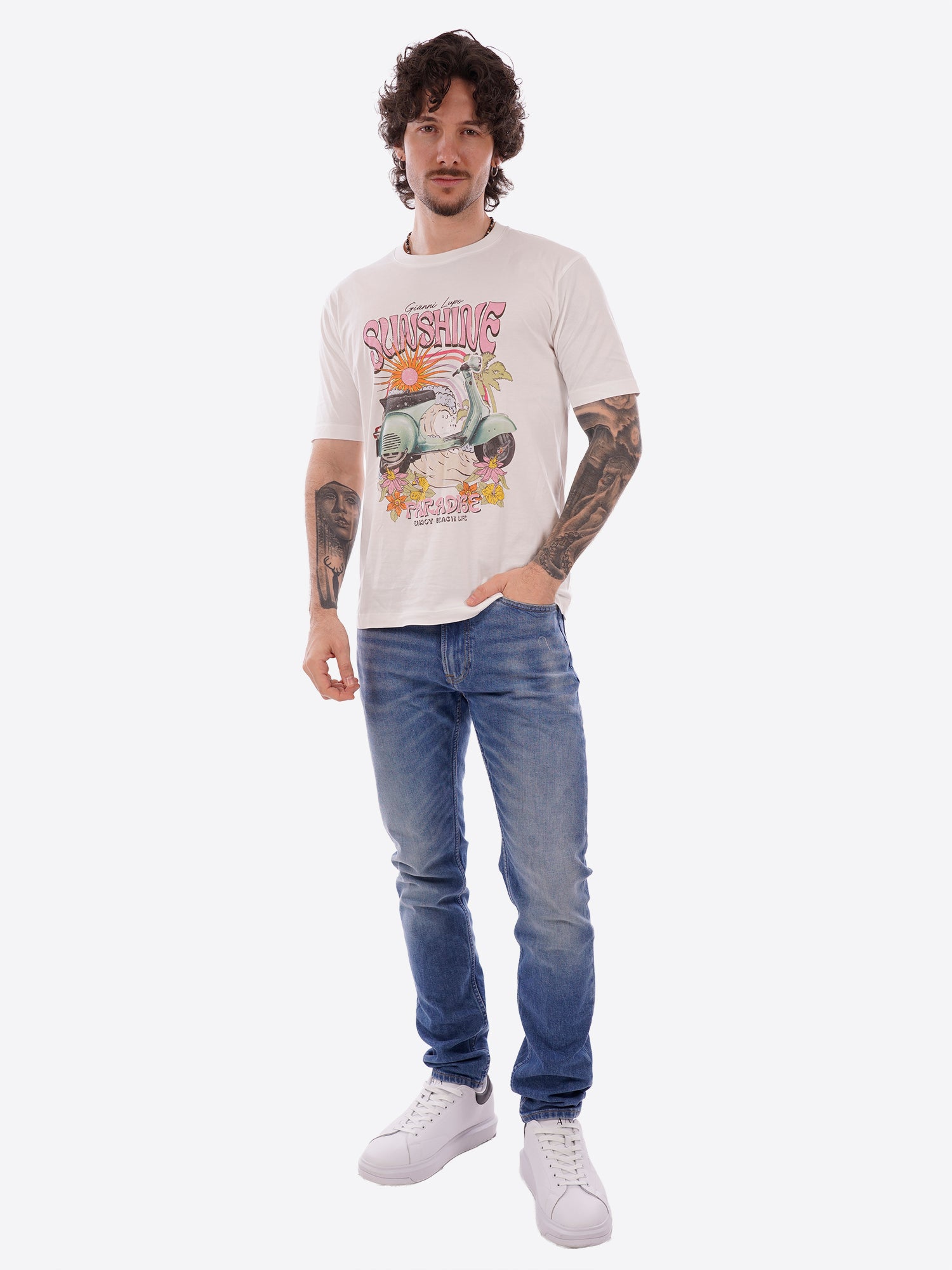 Maglia GIANNI LUPO da Uomo - bianco GL662WWHT