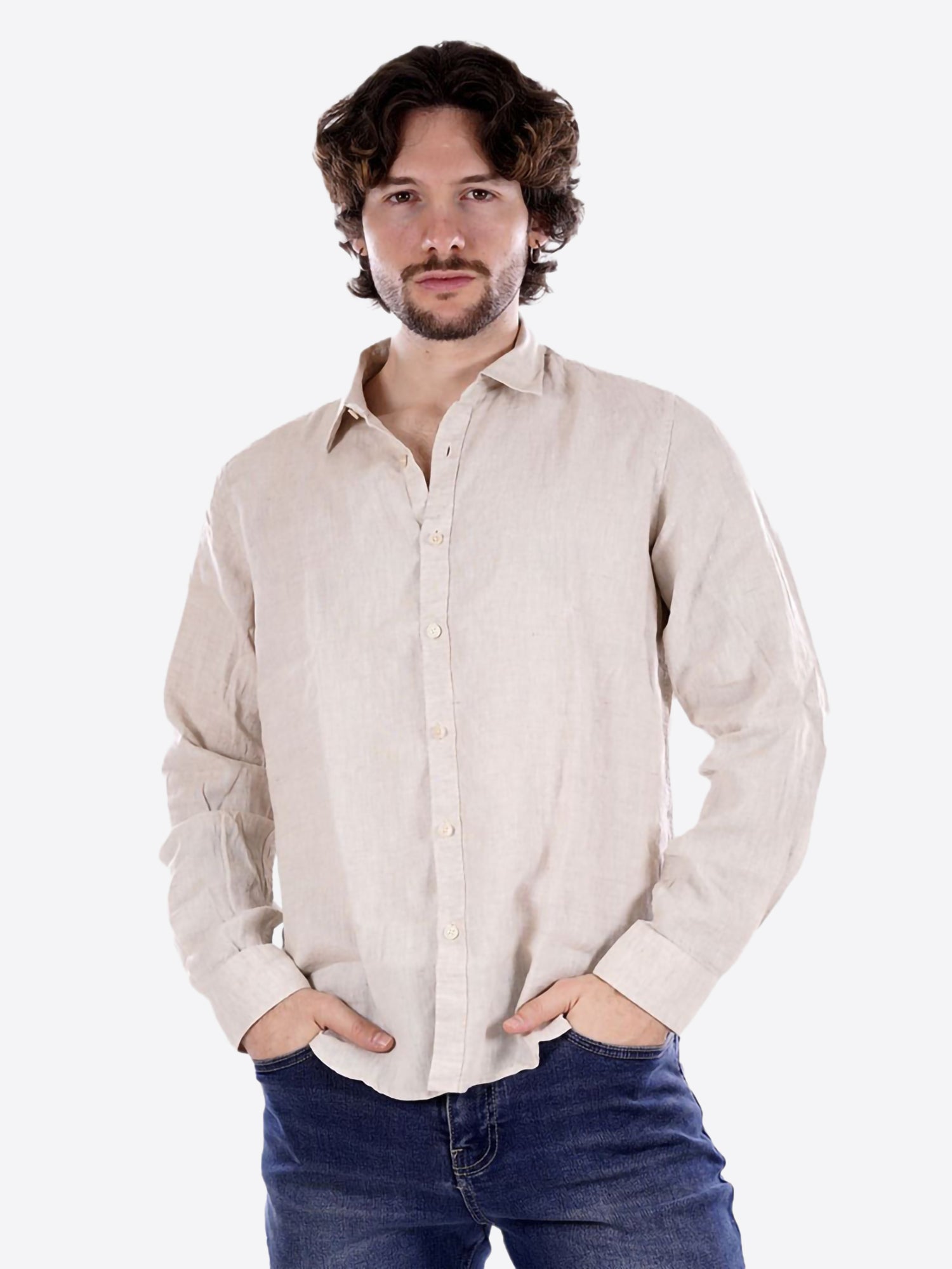 Camicia GIANNI LUPO da Uomo - beige GL7619-S26BEIGE