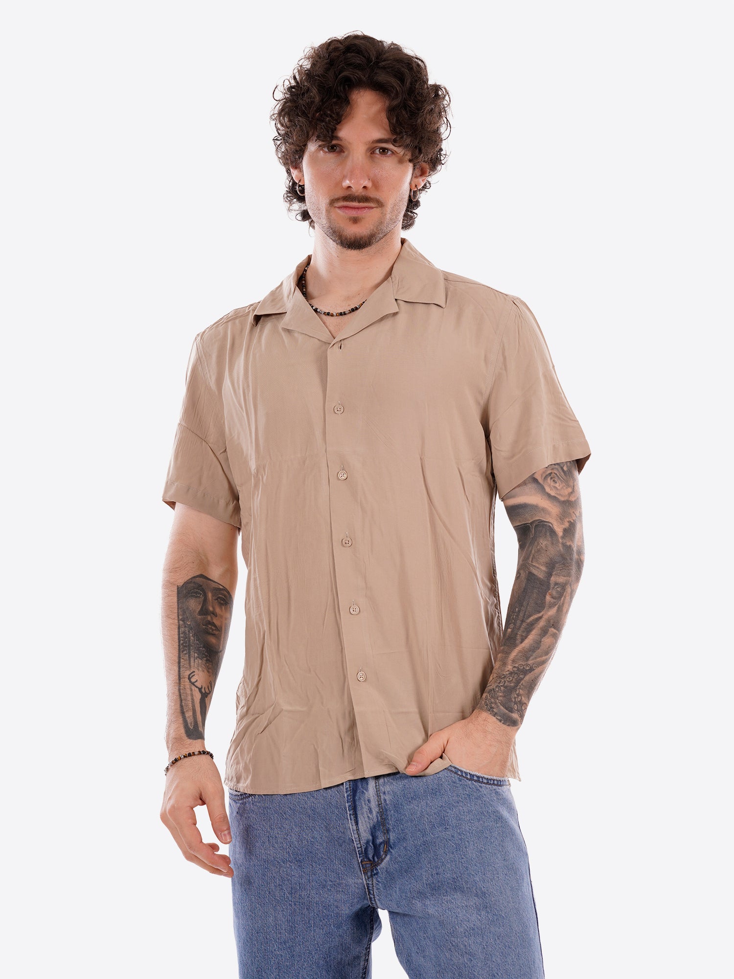 Camicia GIANNI LUPO da Uomo - beige GL7678S-S26BEIGE