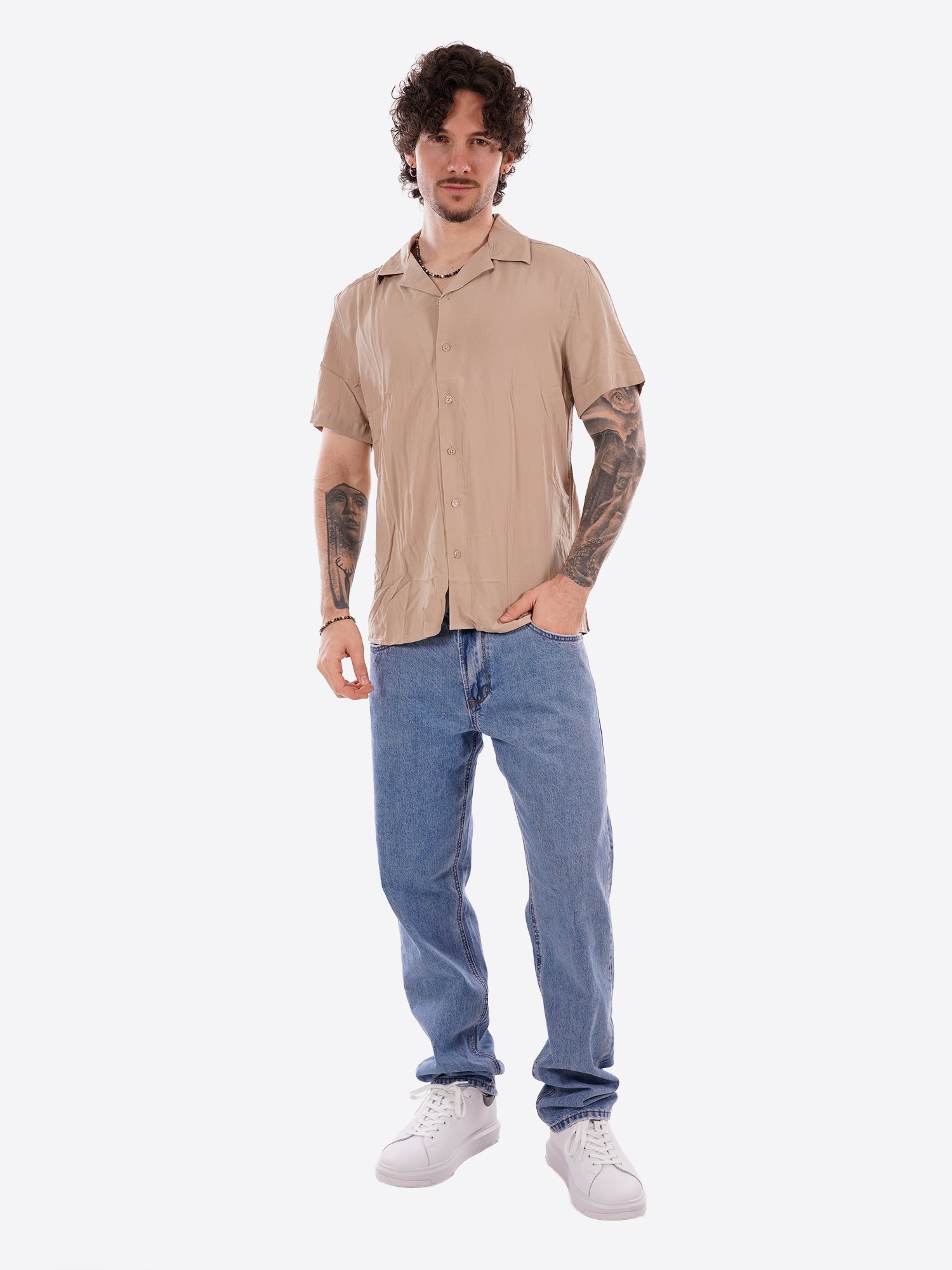 Camicia GIANNI LUPO da Uomo - beige GL7678S-S26BEIGE