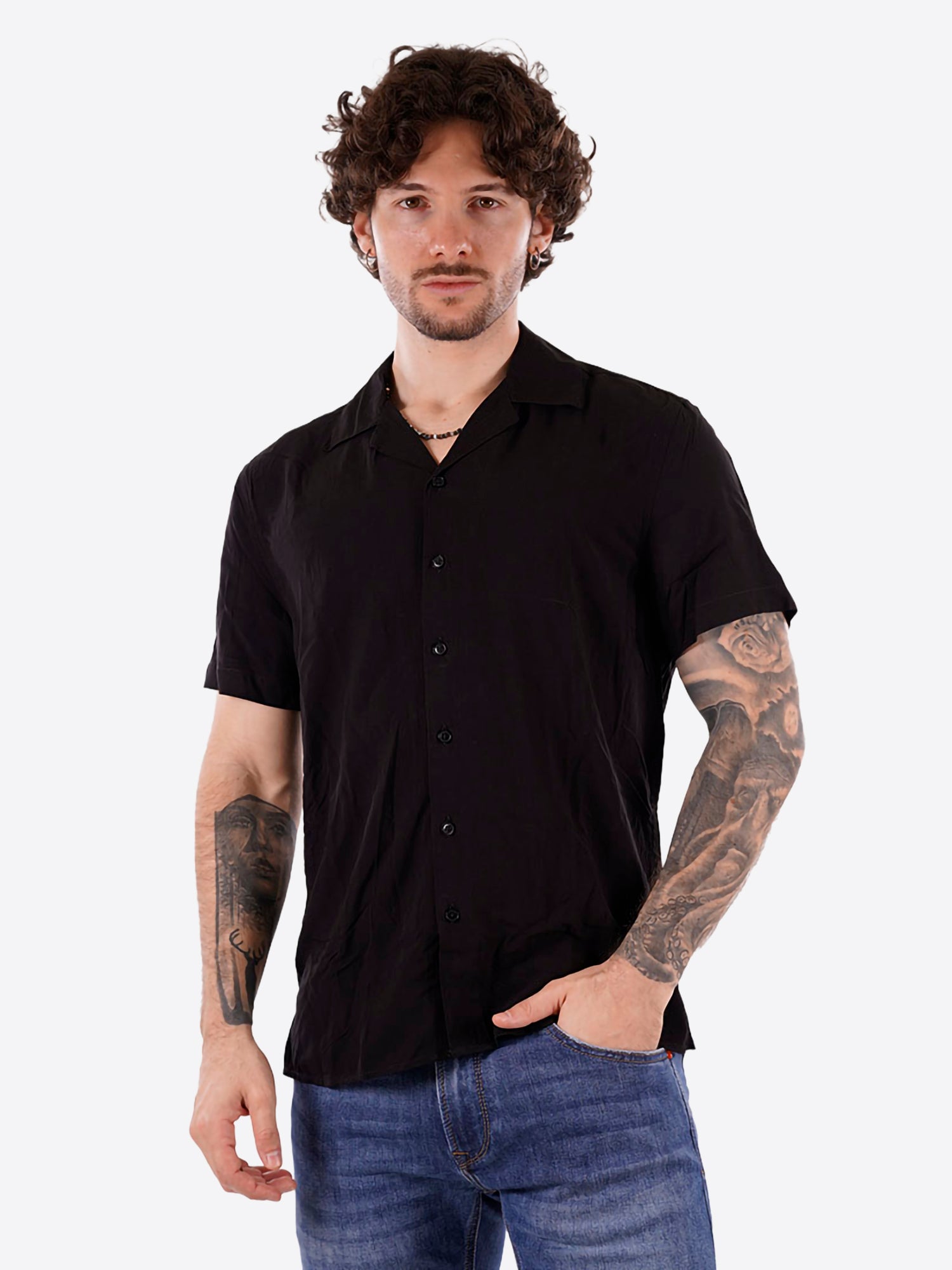 Camicia GIANNI LUPO da Uomo - nero GL7678S-S26BLK