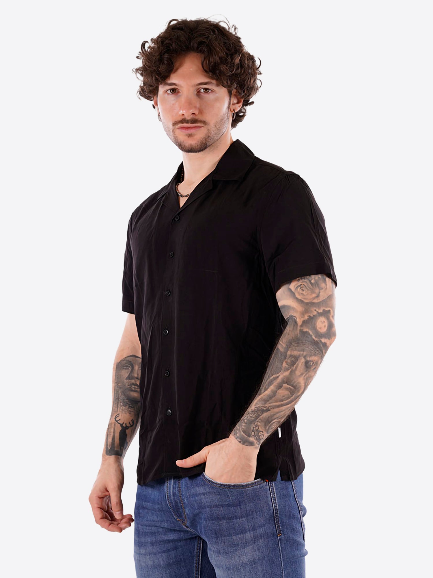 Camicia GIANNI LUPO da Uomo - nero GL7678S-S26BLK