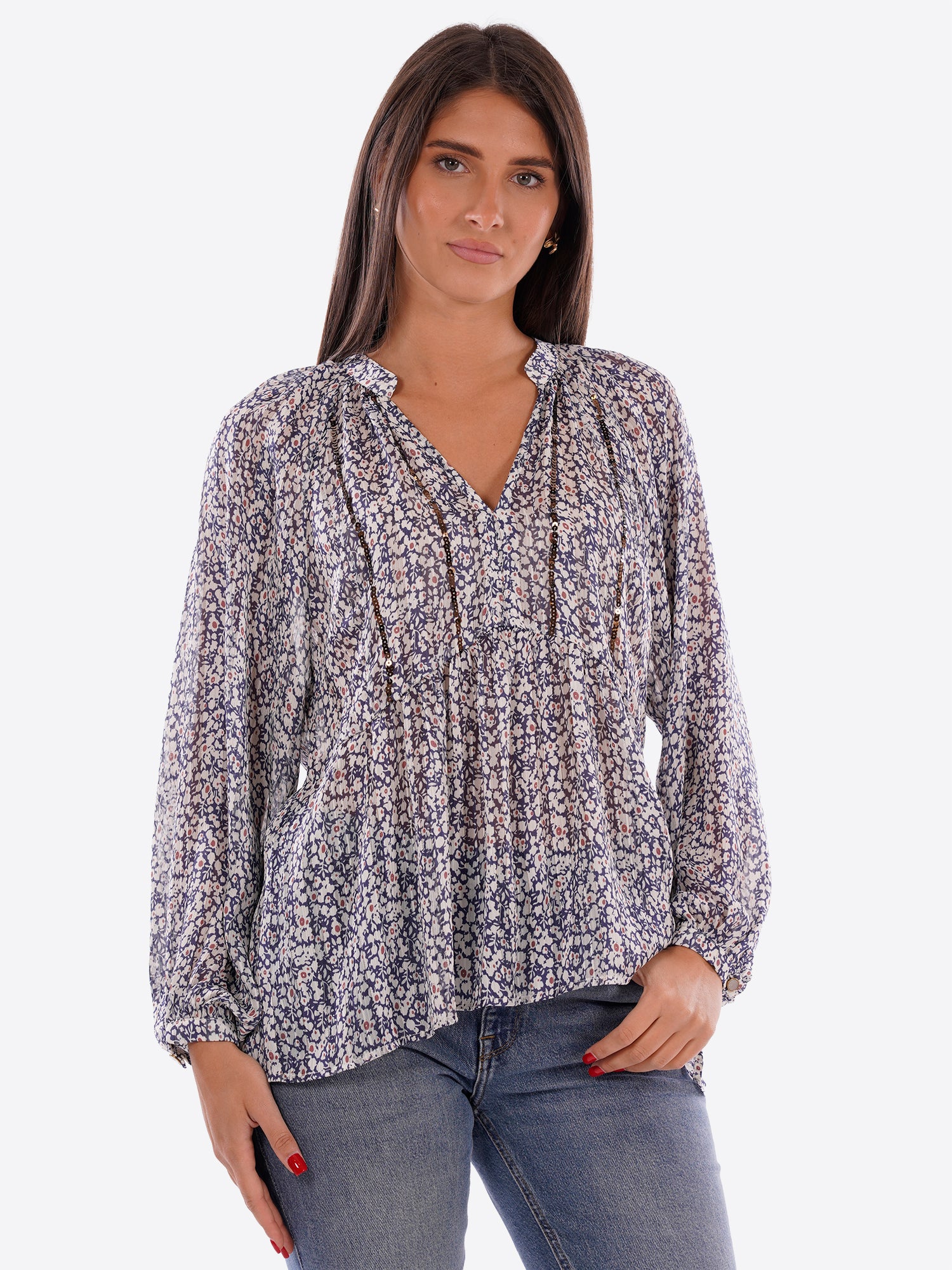 Blusa GL FOR HER da Donna - blu GLD202MGBLU