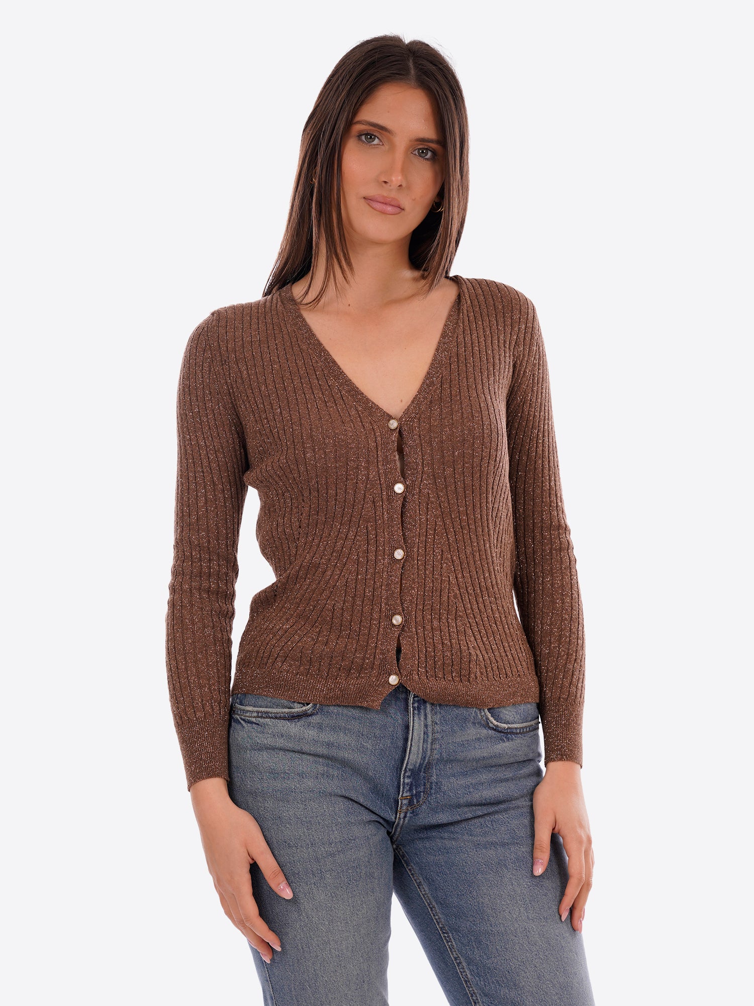 Cardigan GL FOR HER da Donna - GLD603ENBROWN