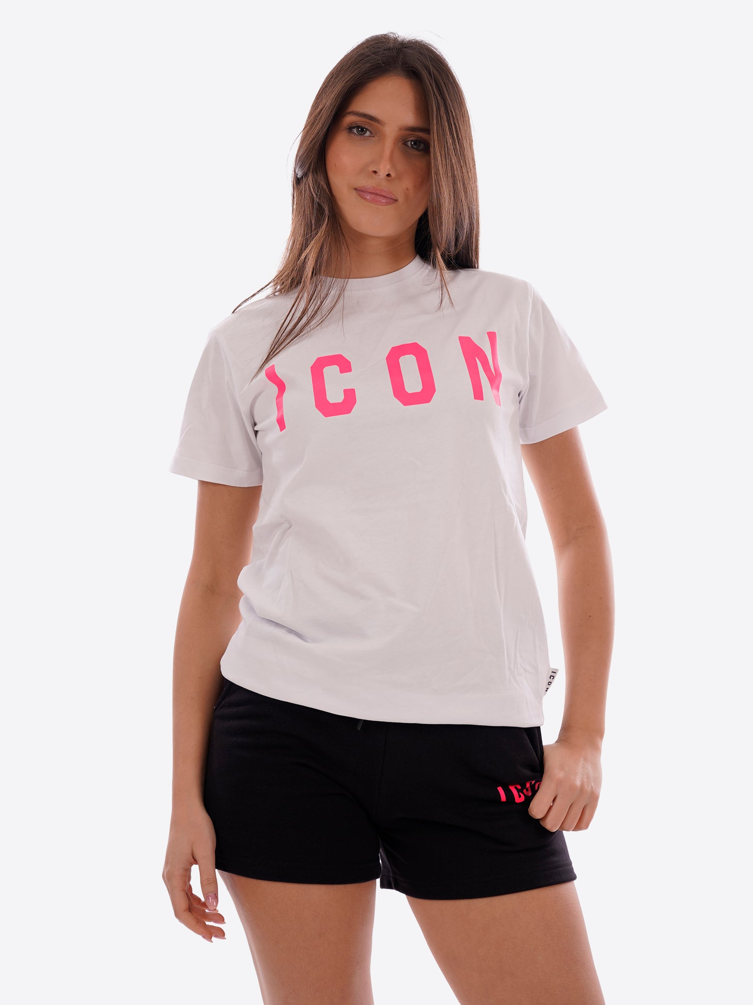 T-shirt ICON da Donna - bianco IDT001BIANCOFUCSIA