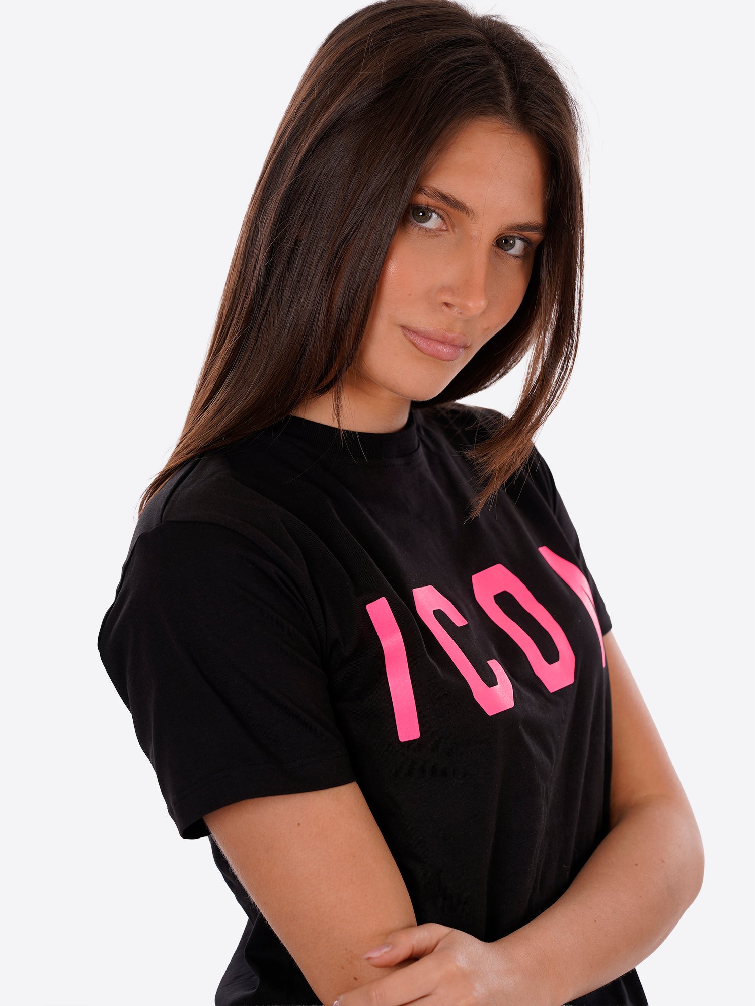T-shirt ICON da Donna- nero IDT001NEROFUCSIA