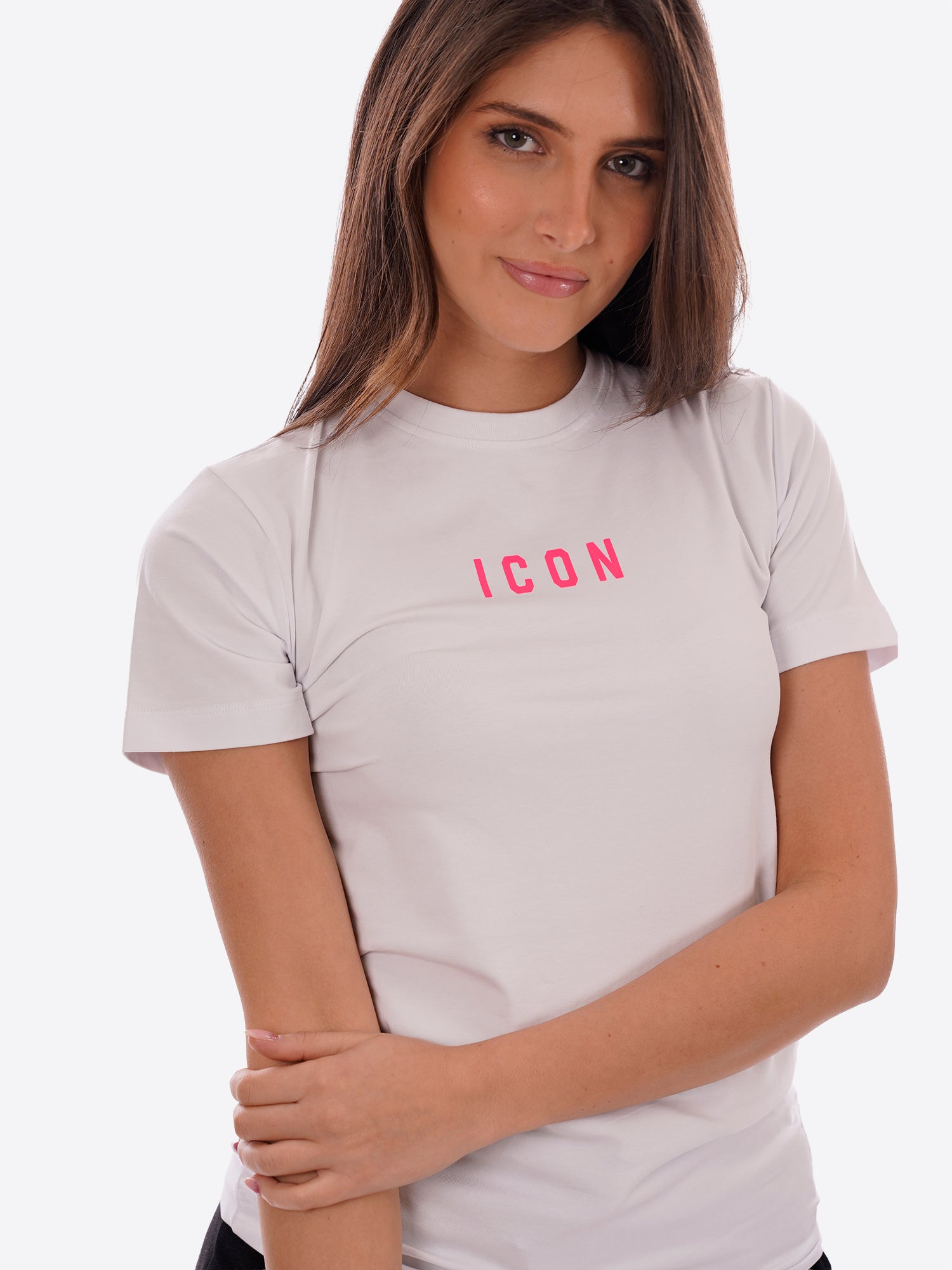 T-shirt ICON da Donna - bianco IDT002BIANCOFUCSIA