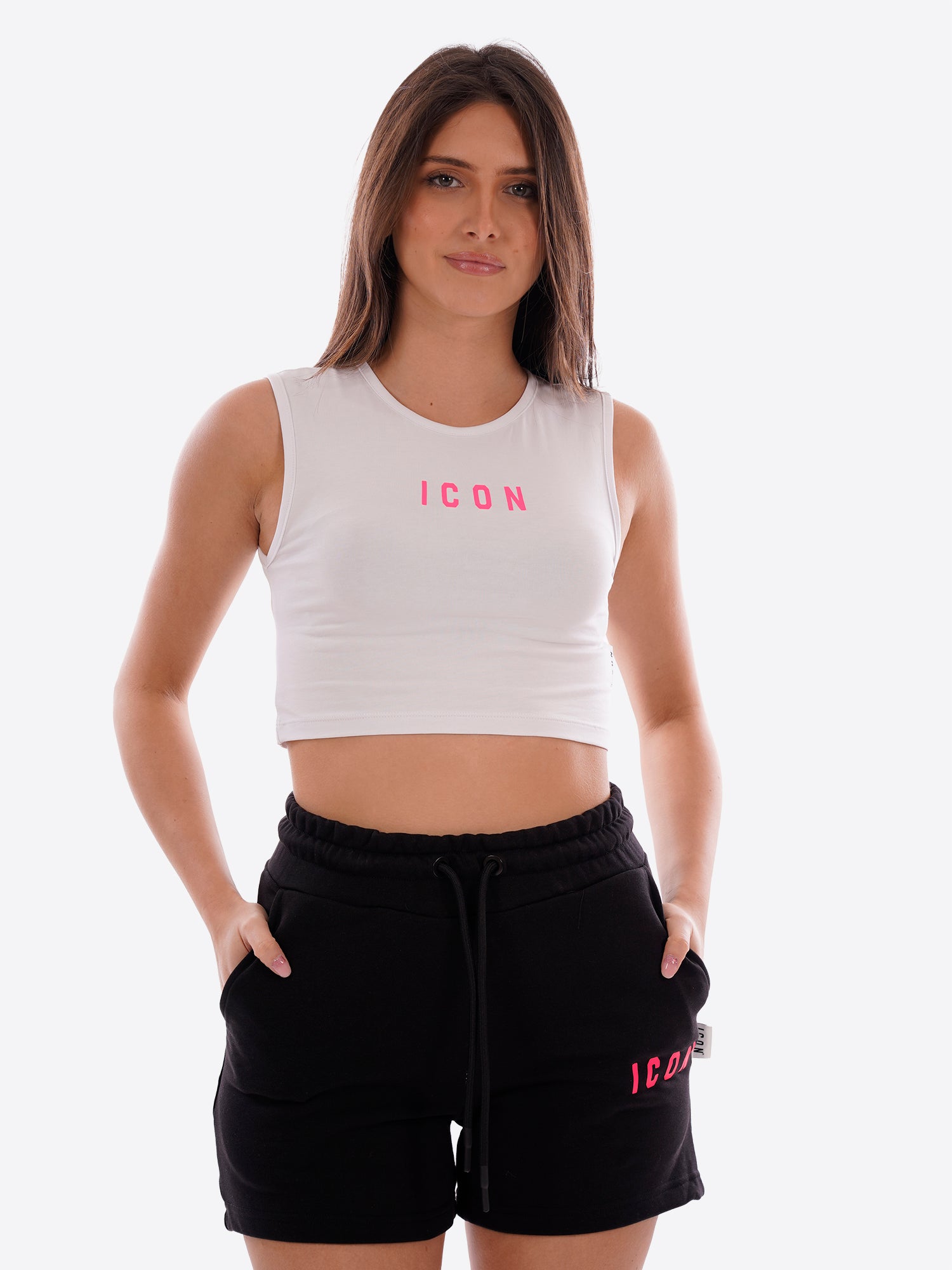 T-shirt ICON da Donna - bianco IDT004BIANCOFUCSIA