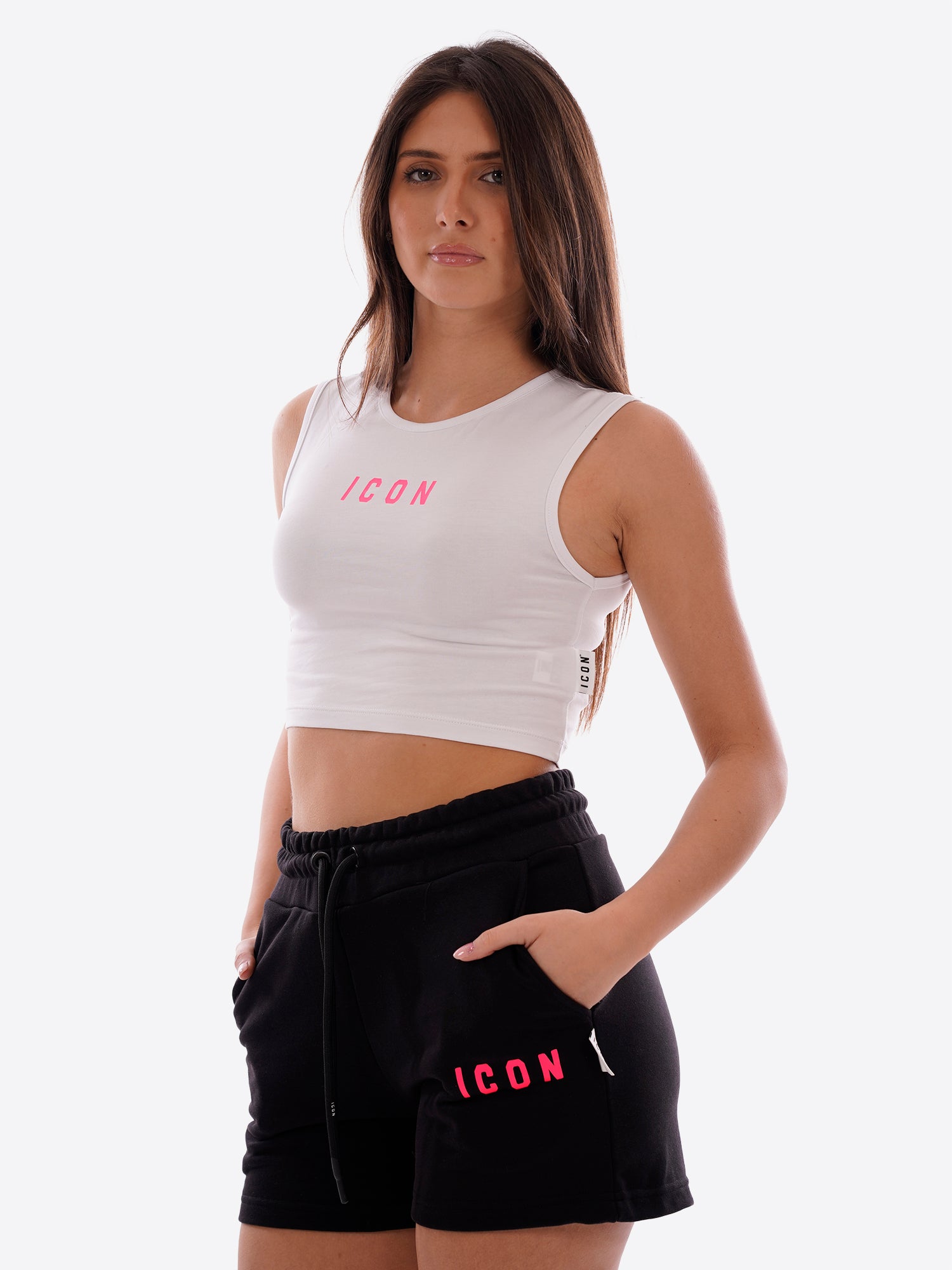 T-shirt ICON da Donna - bianco IDT004BIANCOFUCSIA