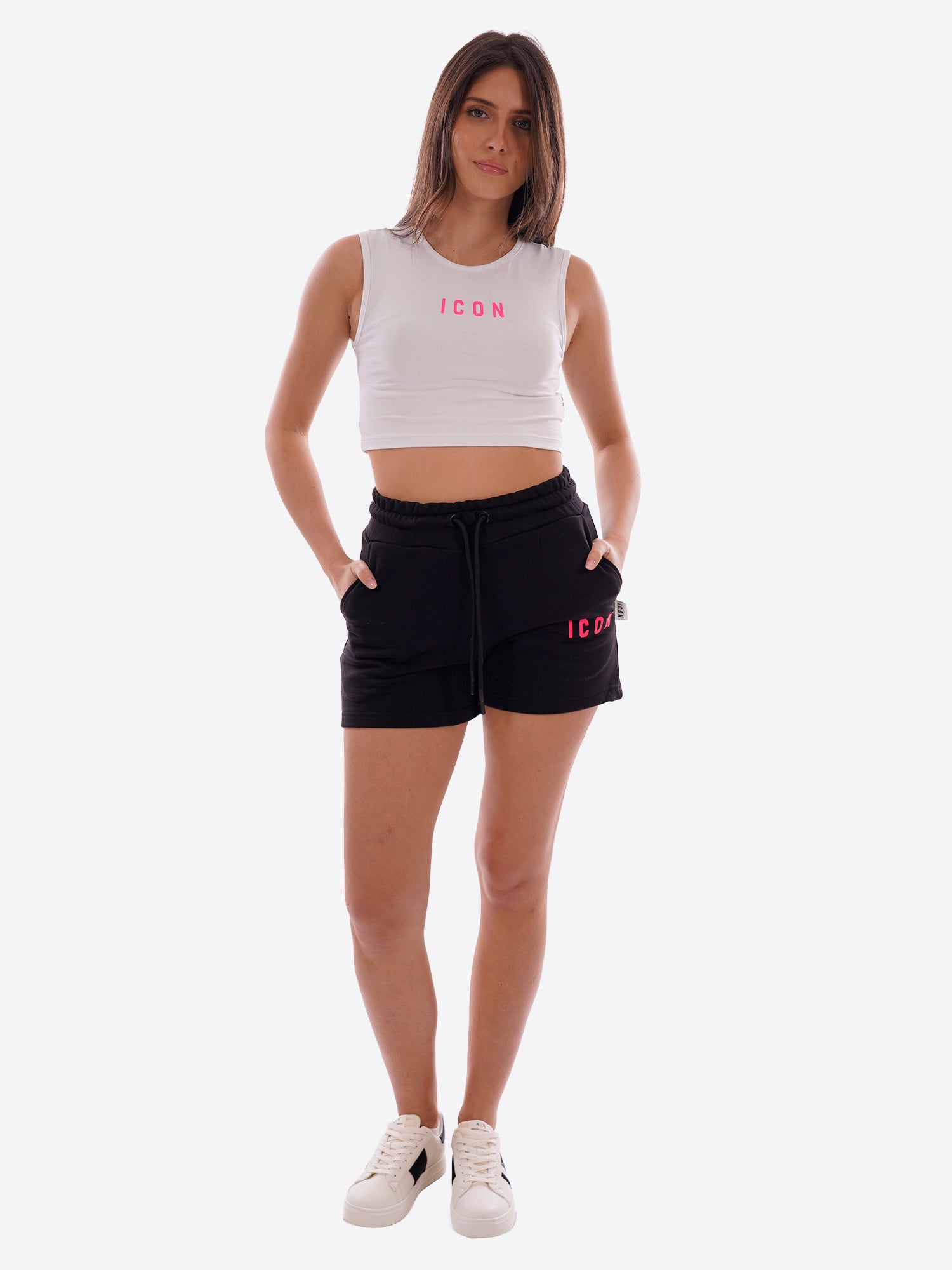 T-shirt ICON da Donna - bianco IDT004BIANCOFUCSIA