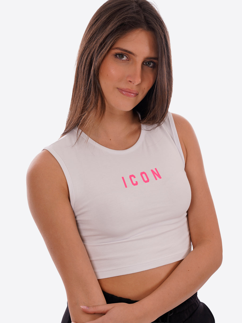 T-shirt ICON da Donna - bianco IDT004BIANCOFUCSIA