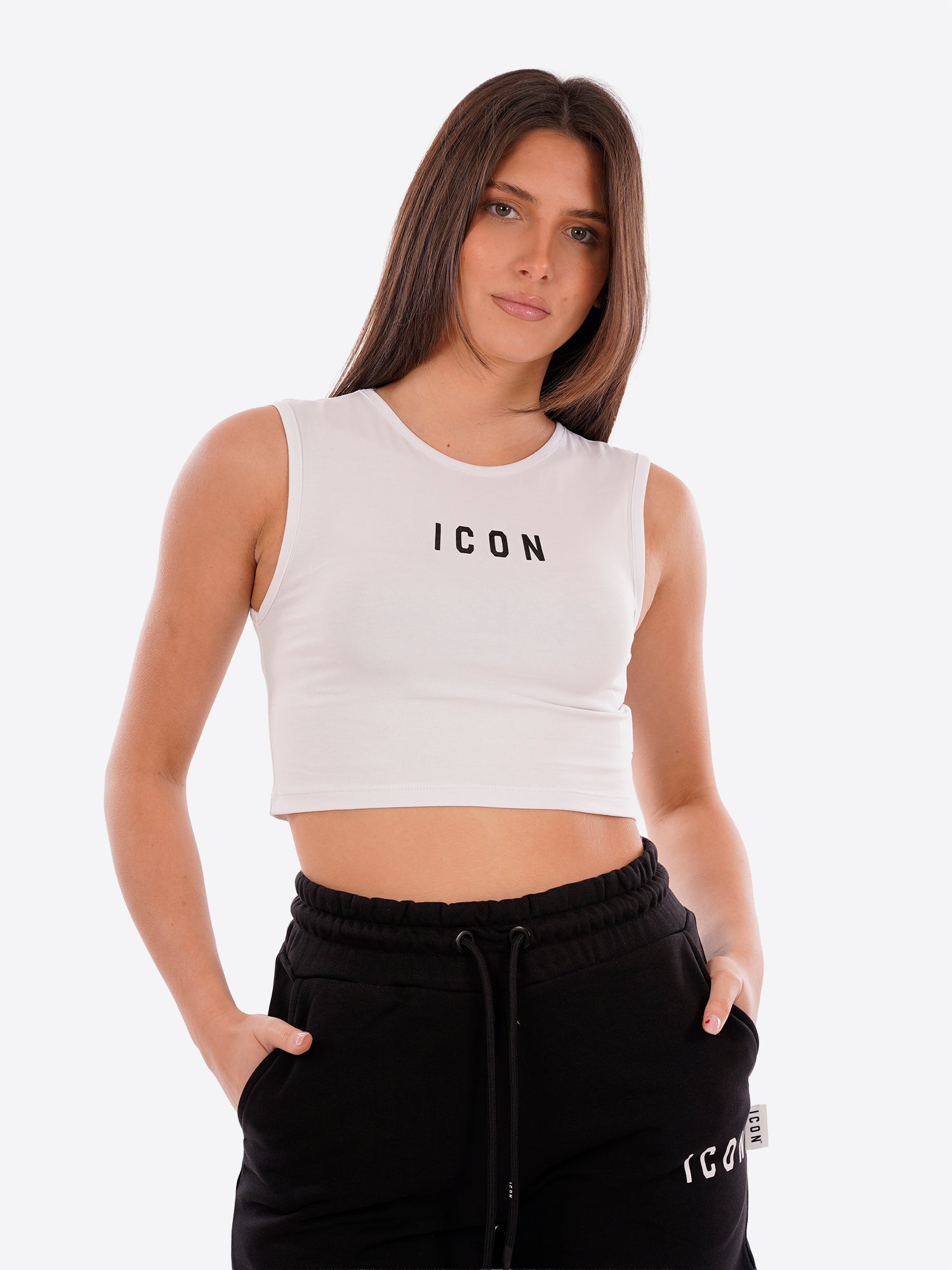 T-shirt ICON da Donna - bianco IDT004BIANCONERO