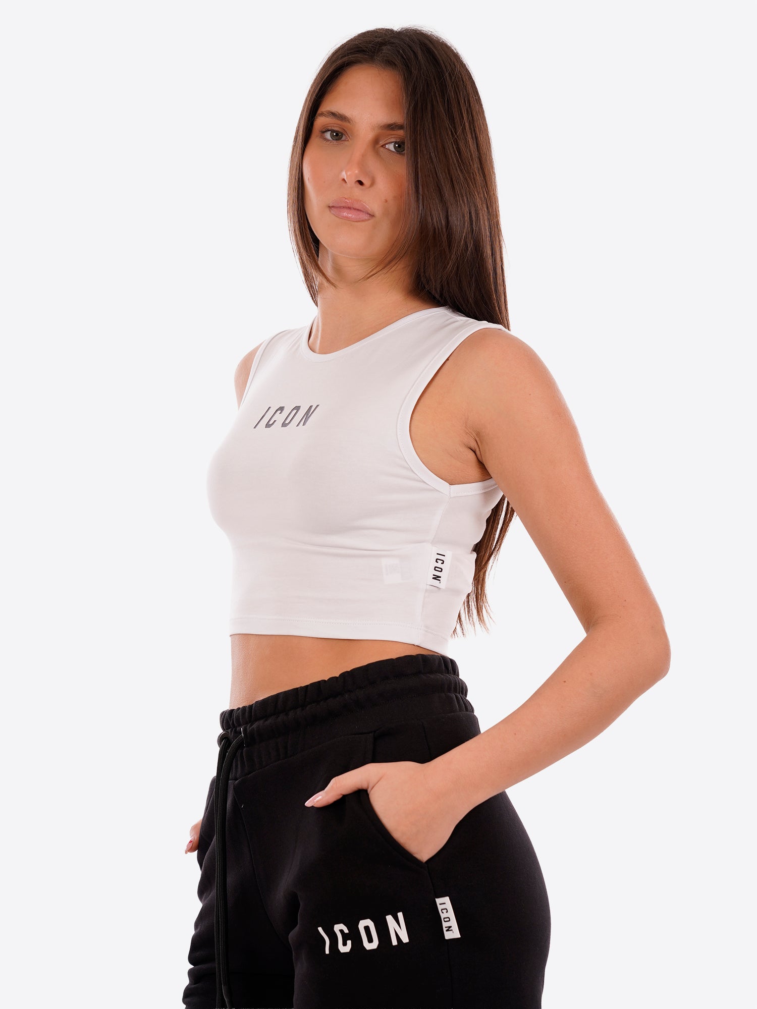 T-shirt ICON da Donna - bianco IDT004BIANCONERO