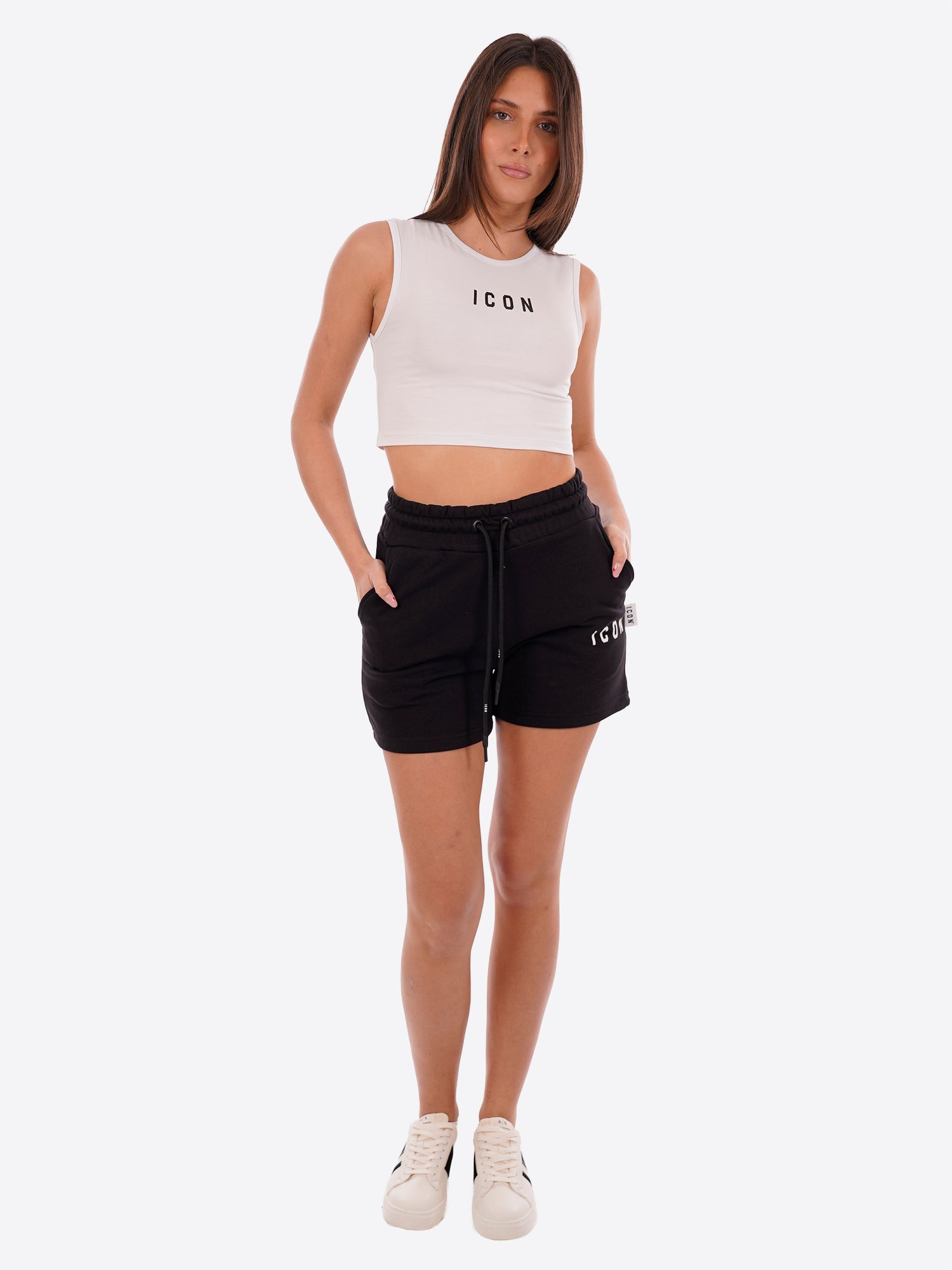 T-shirt ICON da Donna - bianco IDT004BIANCONERO