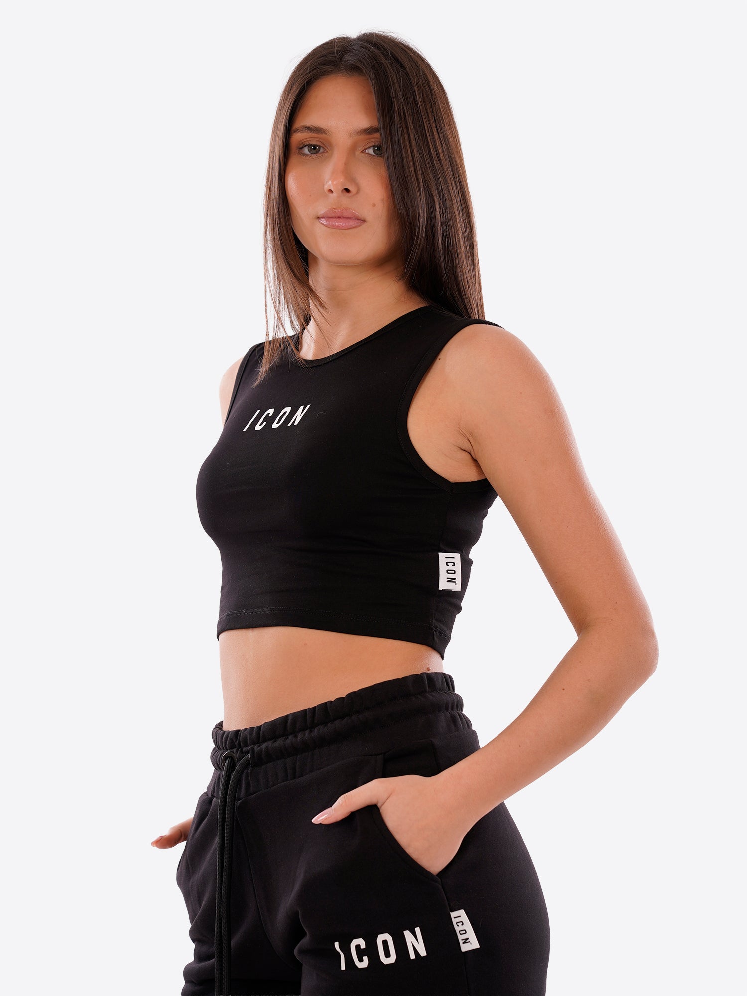 T-shirt ICON da Donna - nero IDT004NEROBIANCO